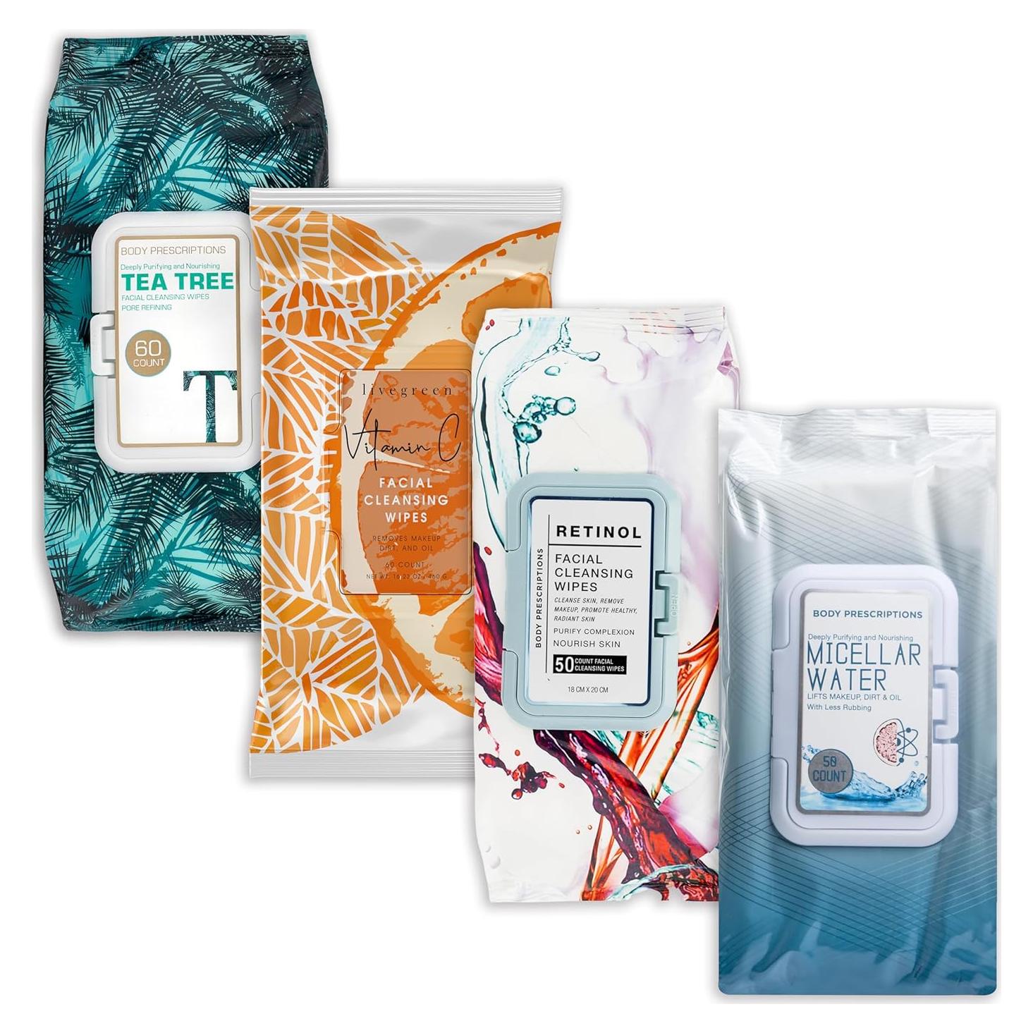 Toallitas Desmaquillantes Body Prescription - 50 Unidades con Aloe Vera y Vitamina C