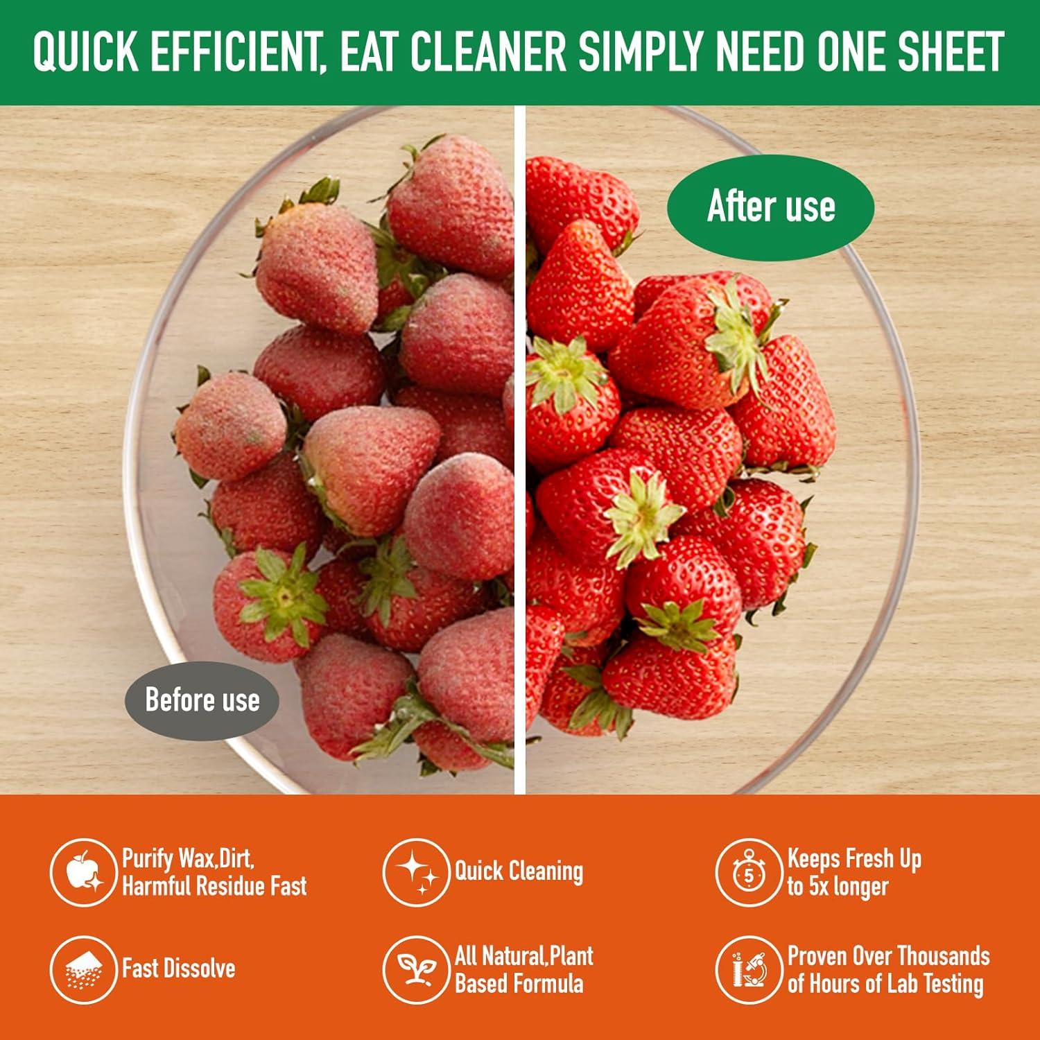 Hojas de Lavado de Frutas y Verduras YUCO - 30 Hojas Ecológicas