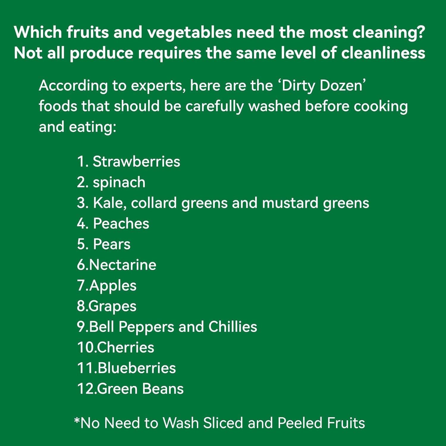 Hojas de Lavado de Frutas y Verduras YUCO - 30 Hojas Ecológicas