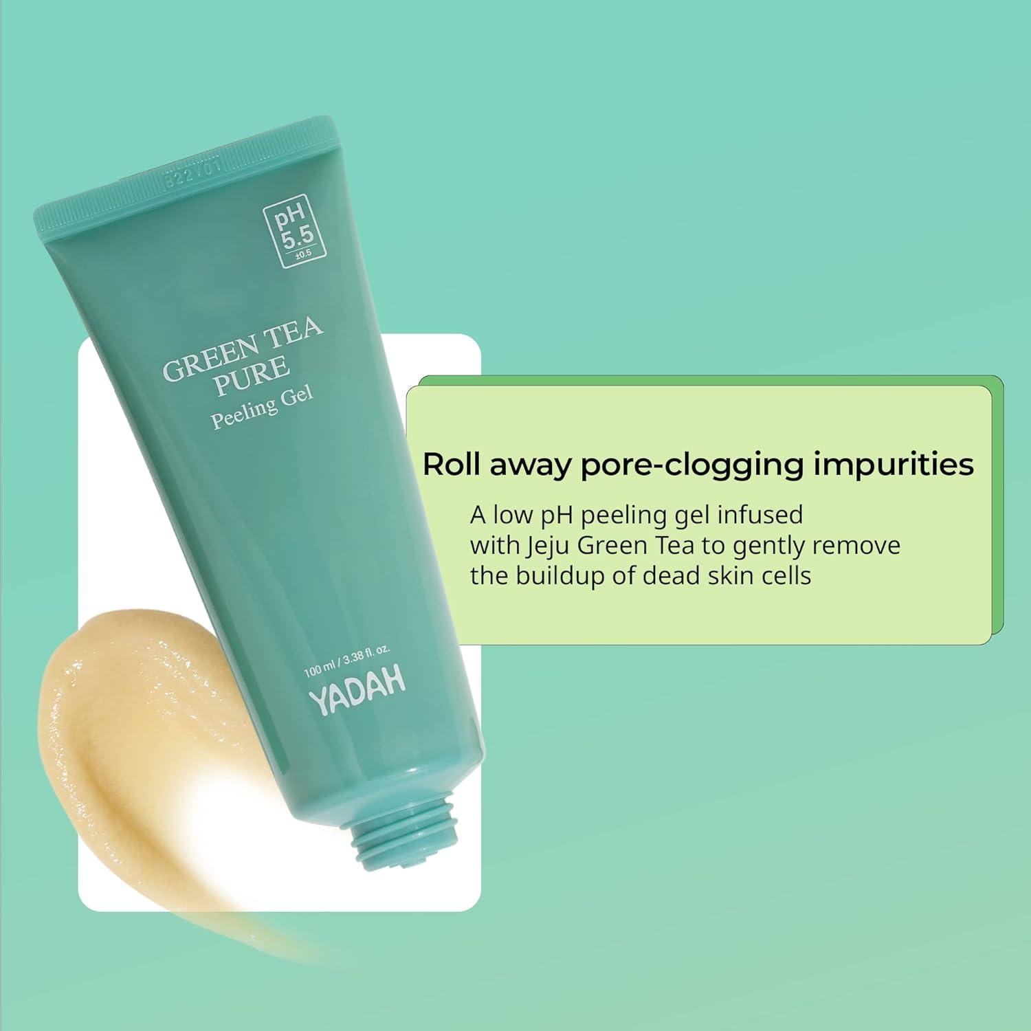 Gel Exfoliante YADAH de Té Verde 100 ml - pH 5.5, Vegano