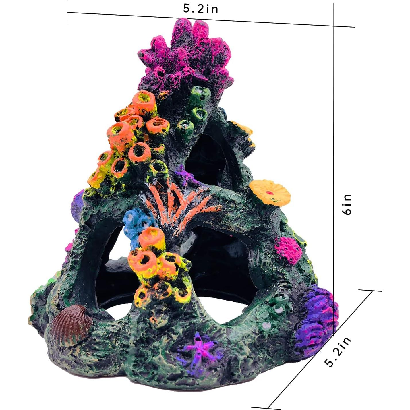Conjunto de Decoración de Acuario GSD - Montaña Coral y Plantas