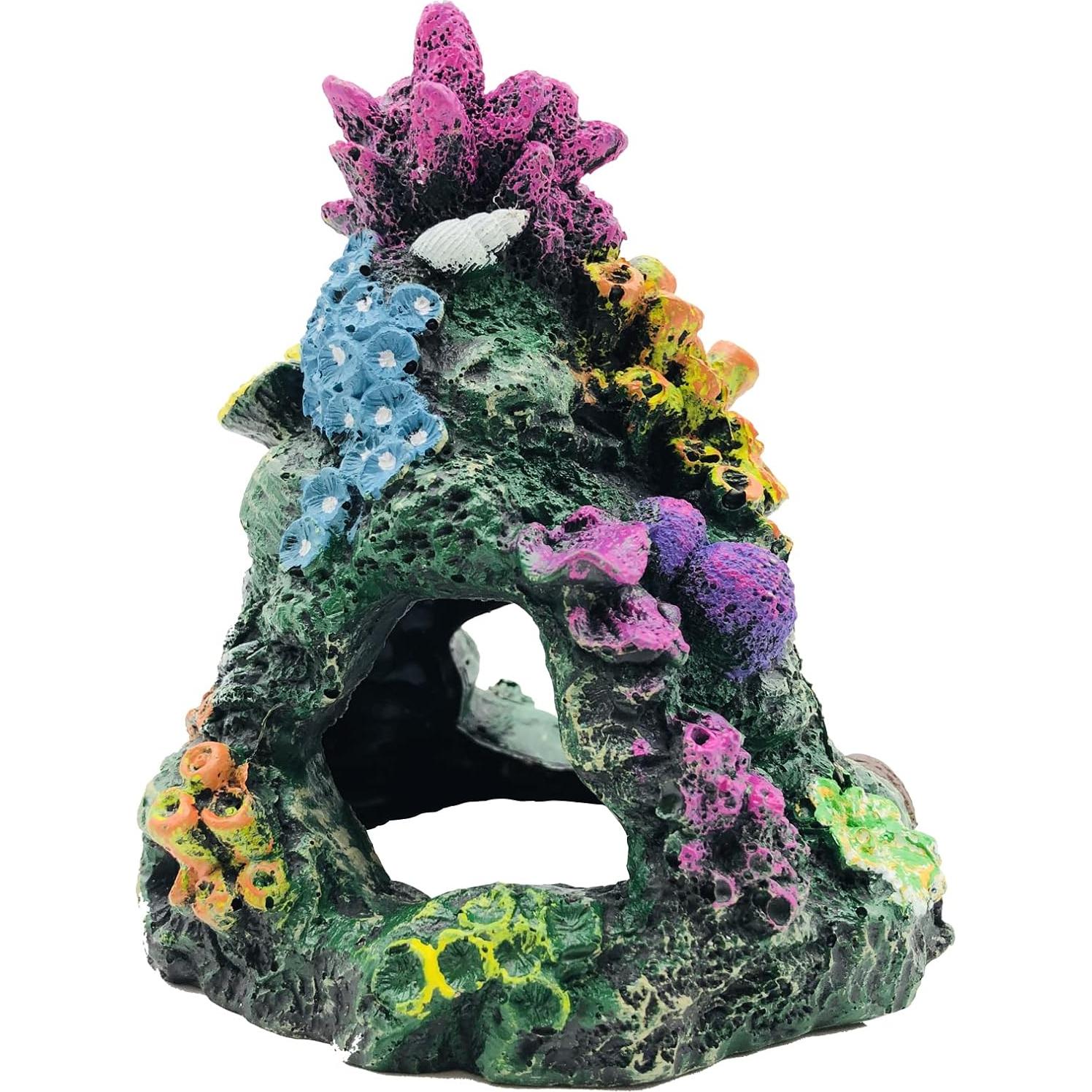 Conjunto de Decoración de Acuario GSD - Montaña Coral y Plantas