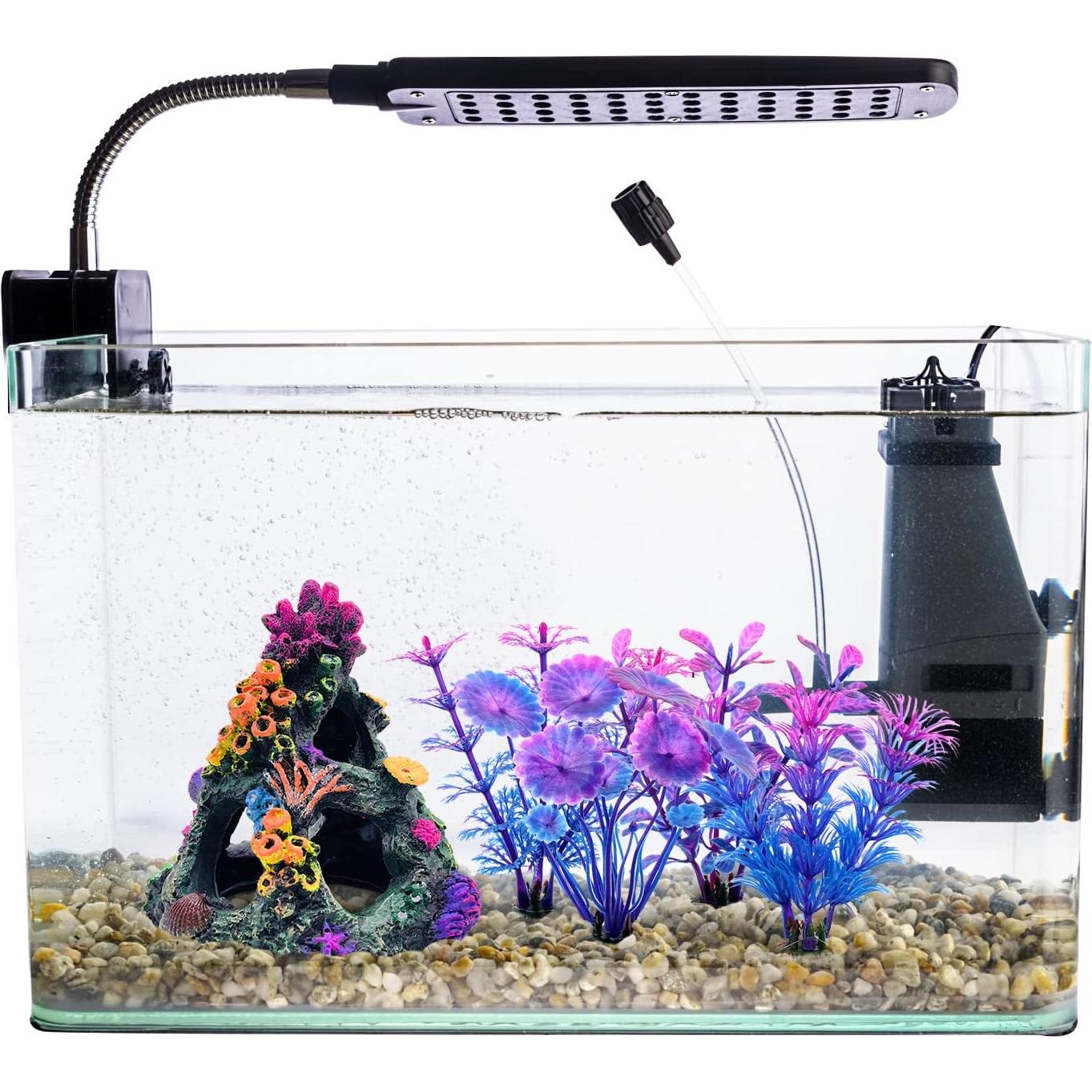 Conjunto de Decoración de Acuario GSD - Montaña Coral y Plantas