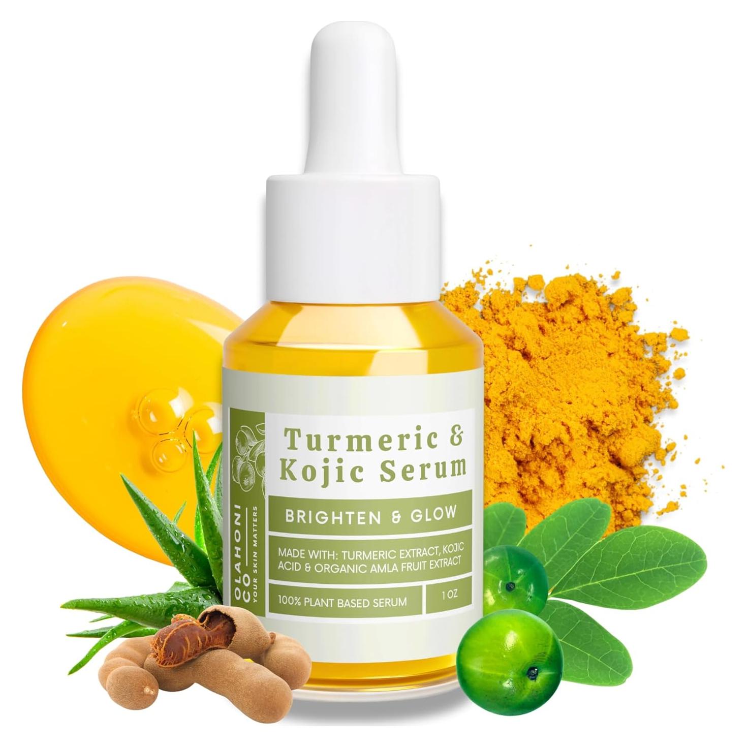 Suero Facial Natural OLA HONI 29.57 ml - Ácido Kójico y Cúrcuma