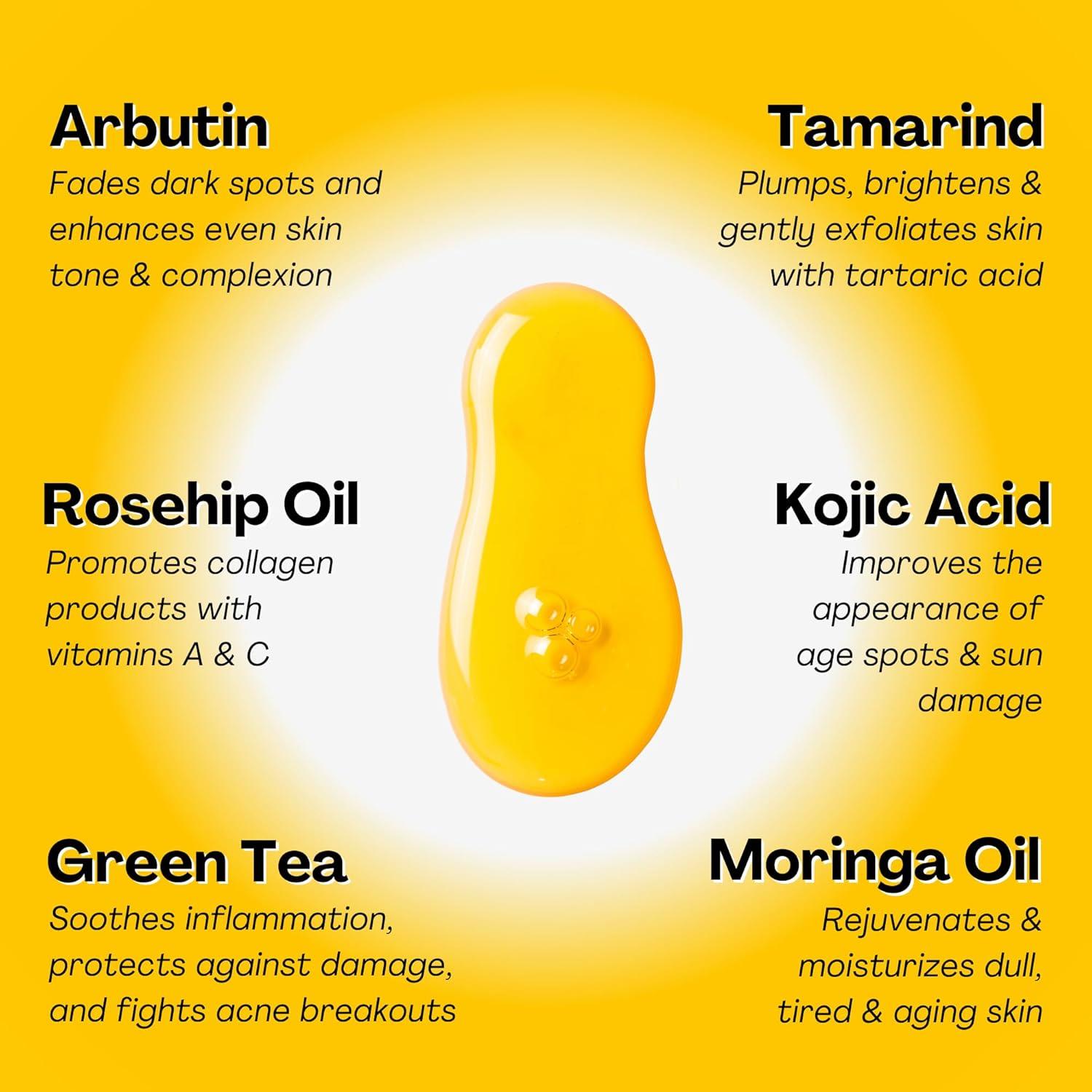 Suero Facial Natural OLA HONI 29.57 ml - Ácido Kójico y Cúrcuma