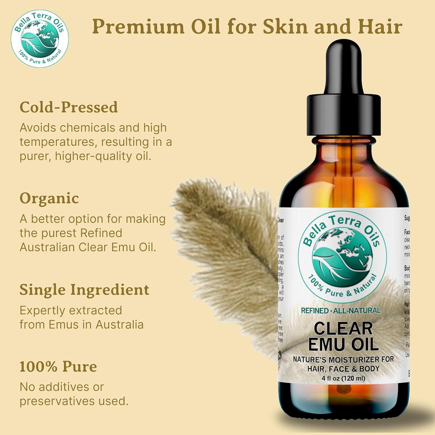 Aceite de Emú Claro 118 ml Bella Terra - Piel Suave y Radiante