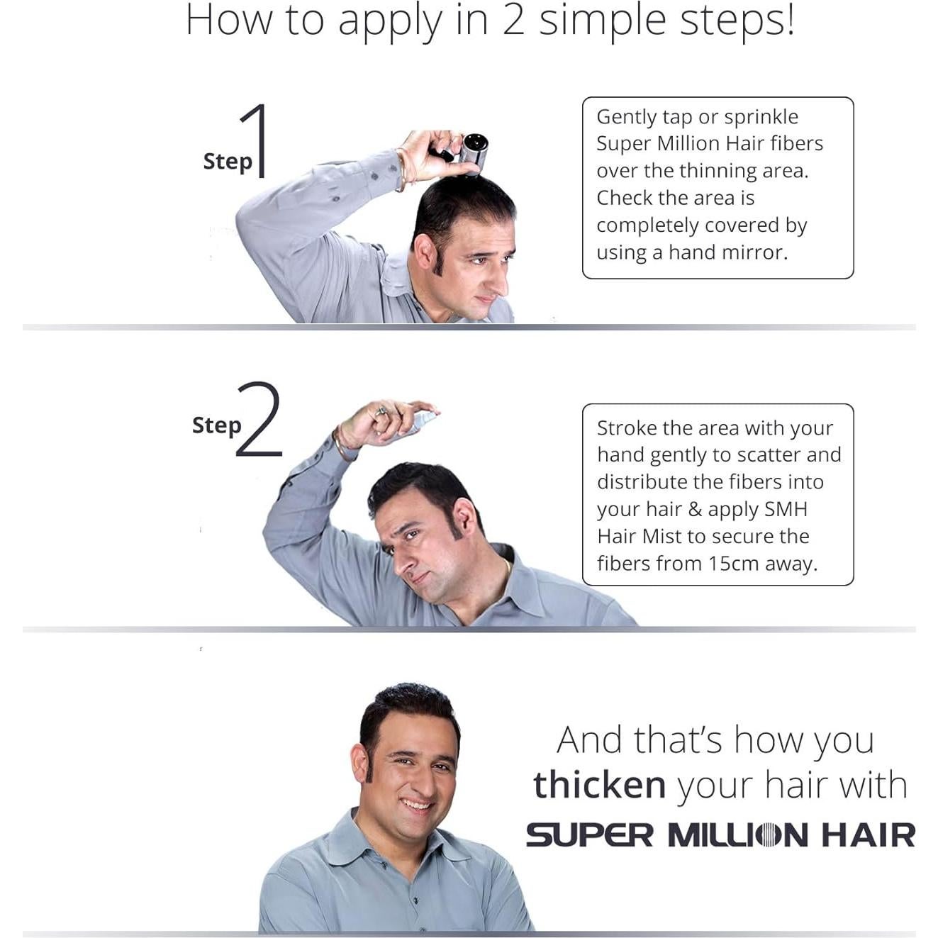 Super Million Hair #2 Marrón Oscuro 15g - Polvo para Cabello