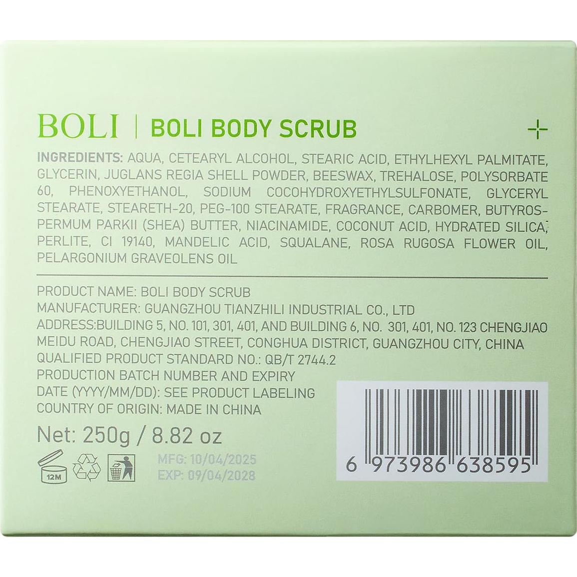Exfoliante Corporal BOLI Manteca de Karité 250g Suavidad