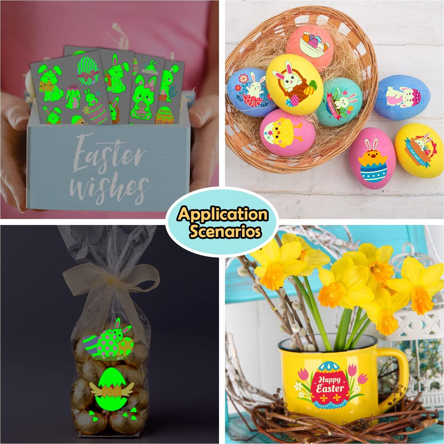 Tatuajes Temporales Luminiscentes Cerlaza para Pascua - 10 Hojas