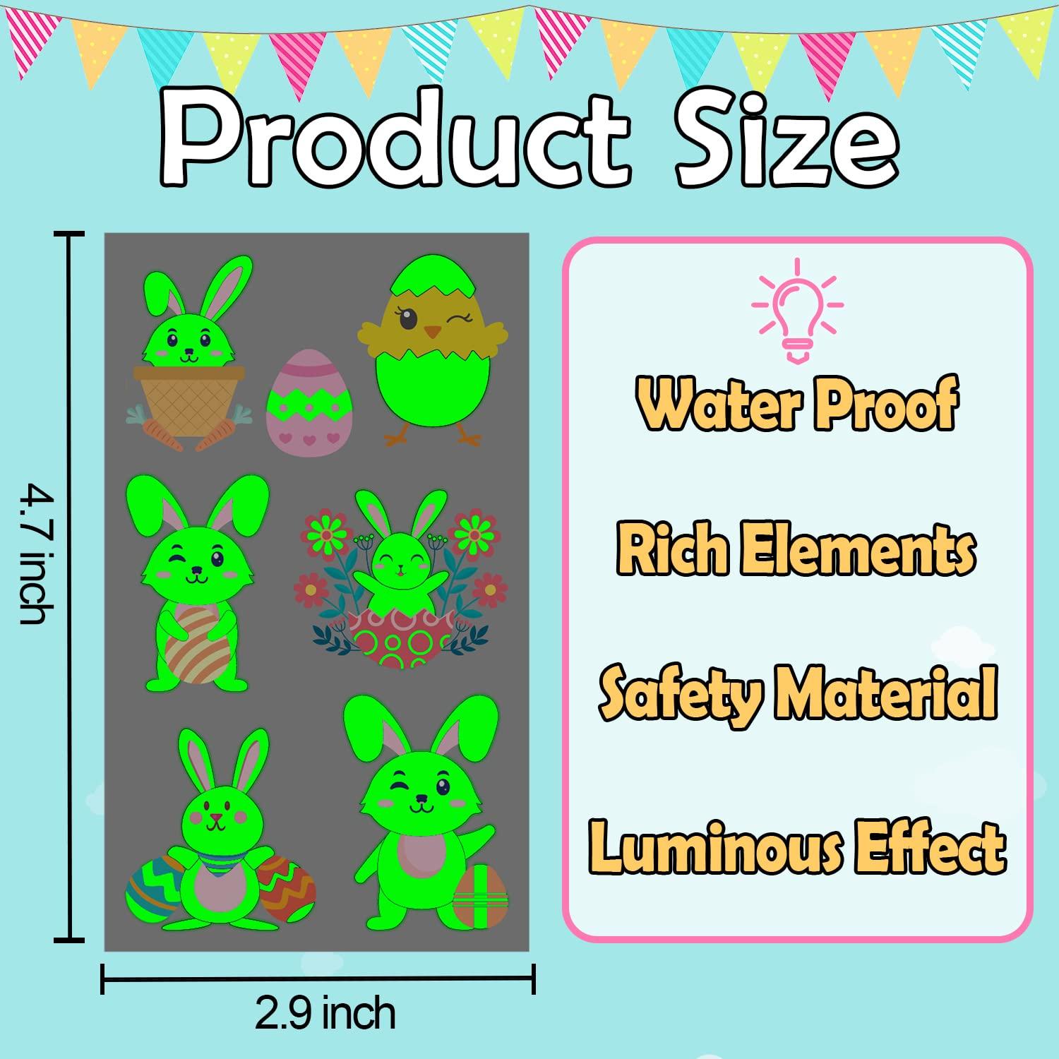 Tatuajes Temporales Luminiscentes Cerlaza para Pascua - 10 Hojas