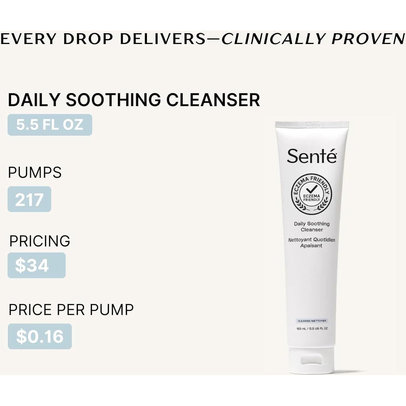 Limpiador Facial Suave Sente 162 ml Piel Seca y Sensible