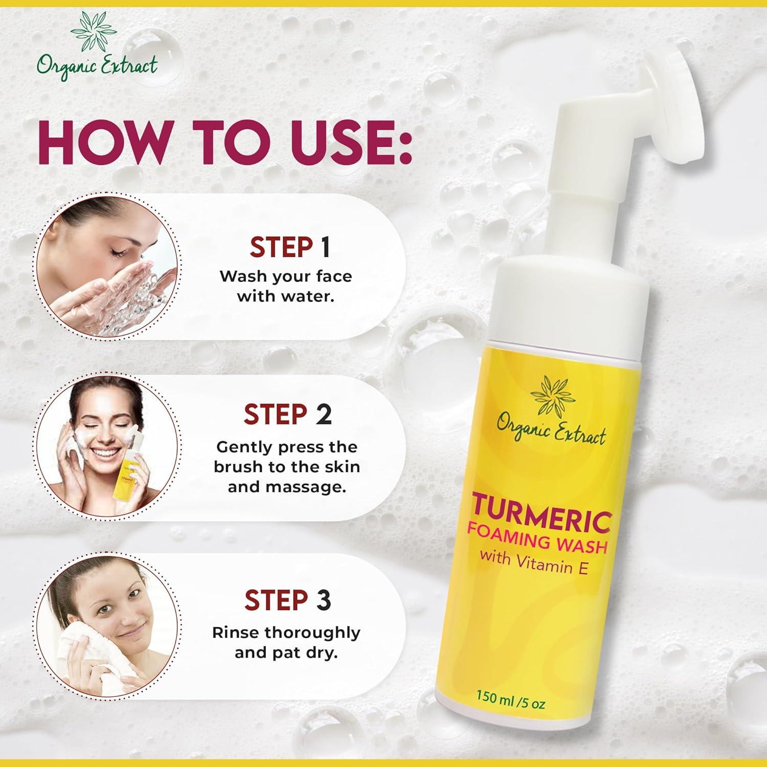 Limpiador Facial Espumoso Cúrcuma Extracto Orgánico 150ml