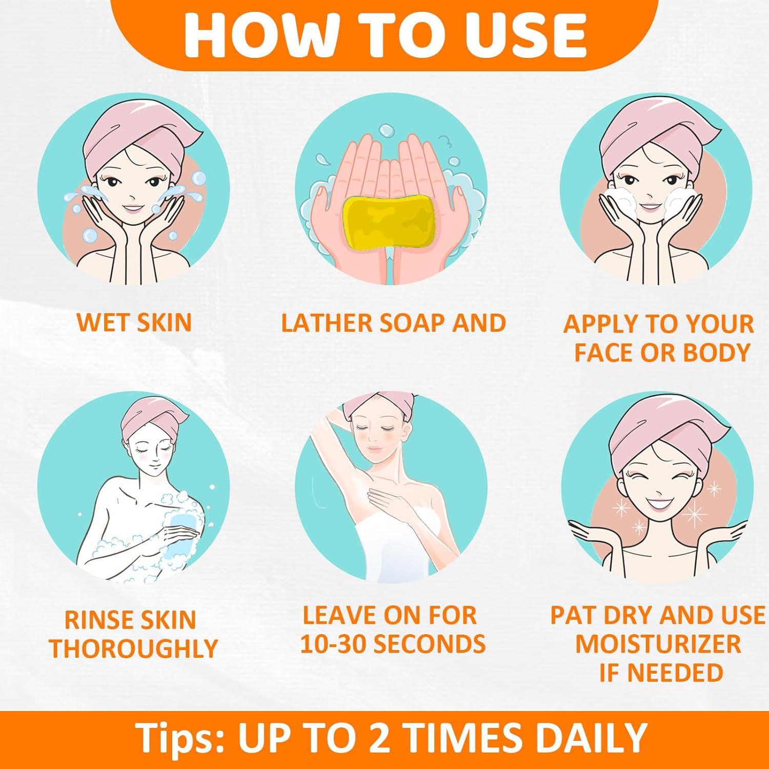 Jabón Orgánico de Cúrcuma EKIVAO - 3 Paquetes 85g Hidratante