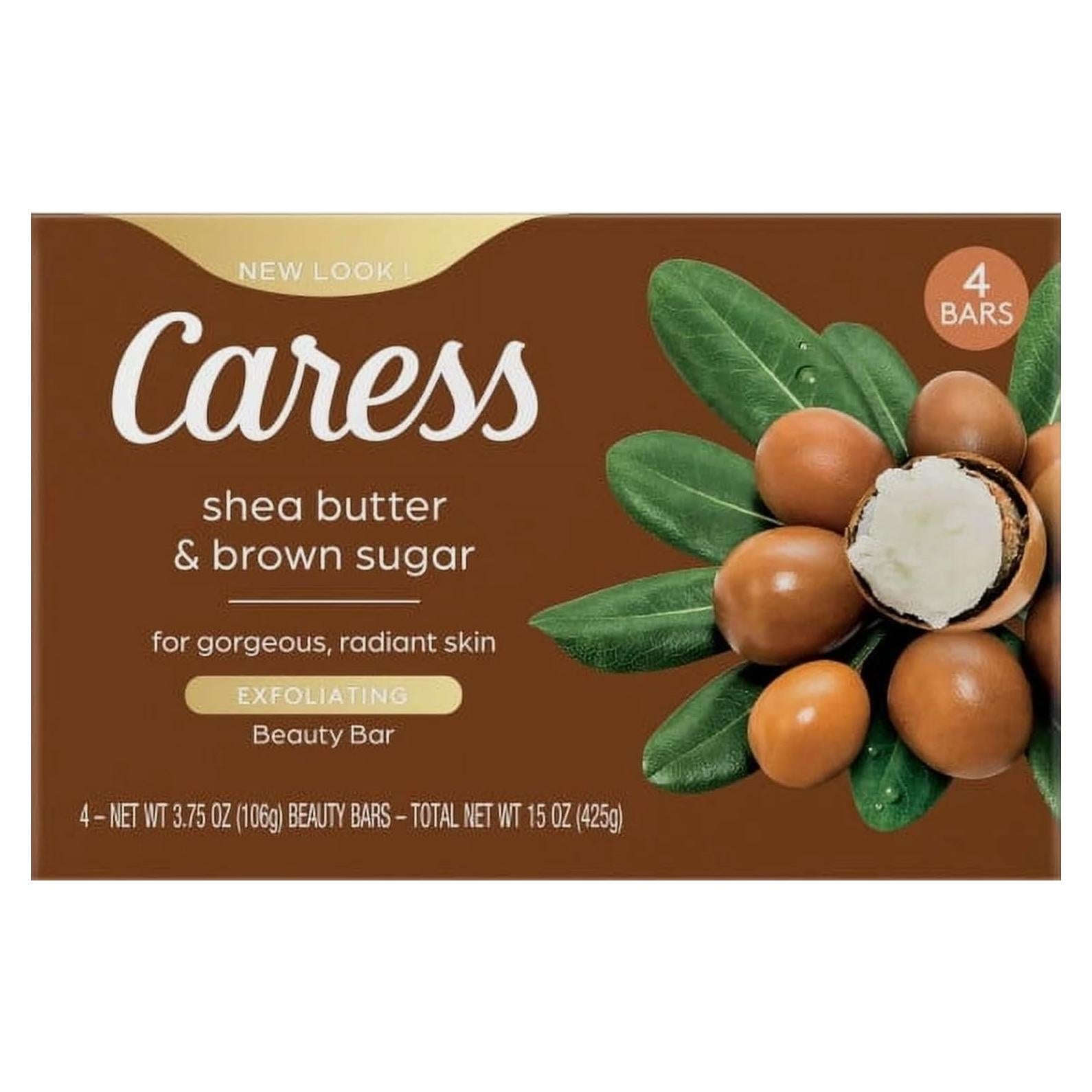 Jabón Exfoliante Caress Manteca de Karité 4 Paquetes