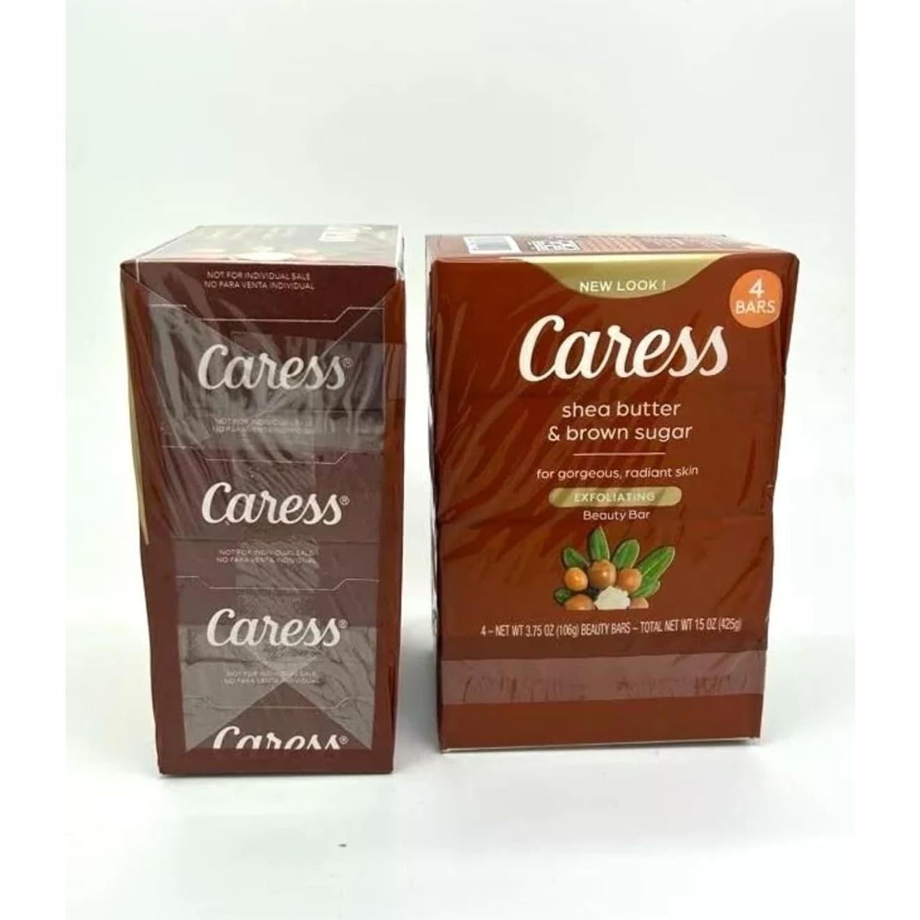 Jabón Exfoliante Caress Manteca de Karité 4 Paquetes
