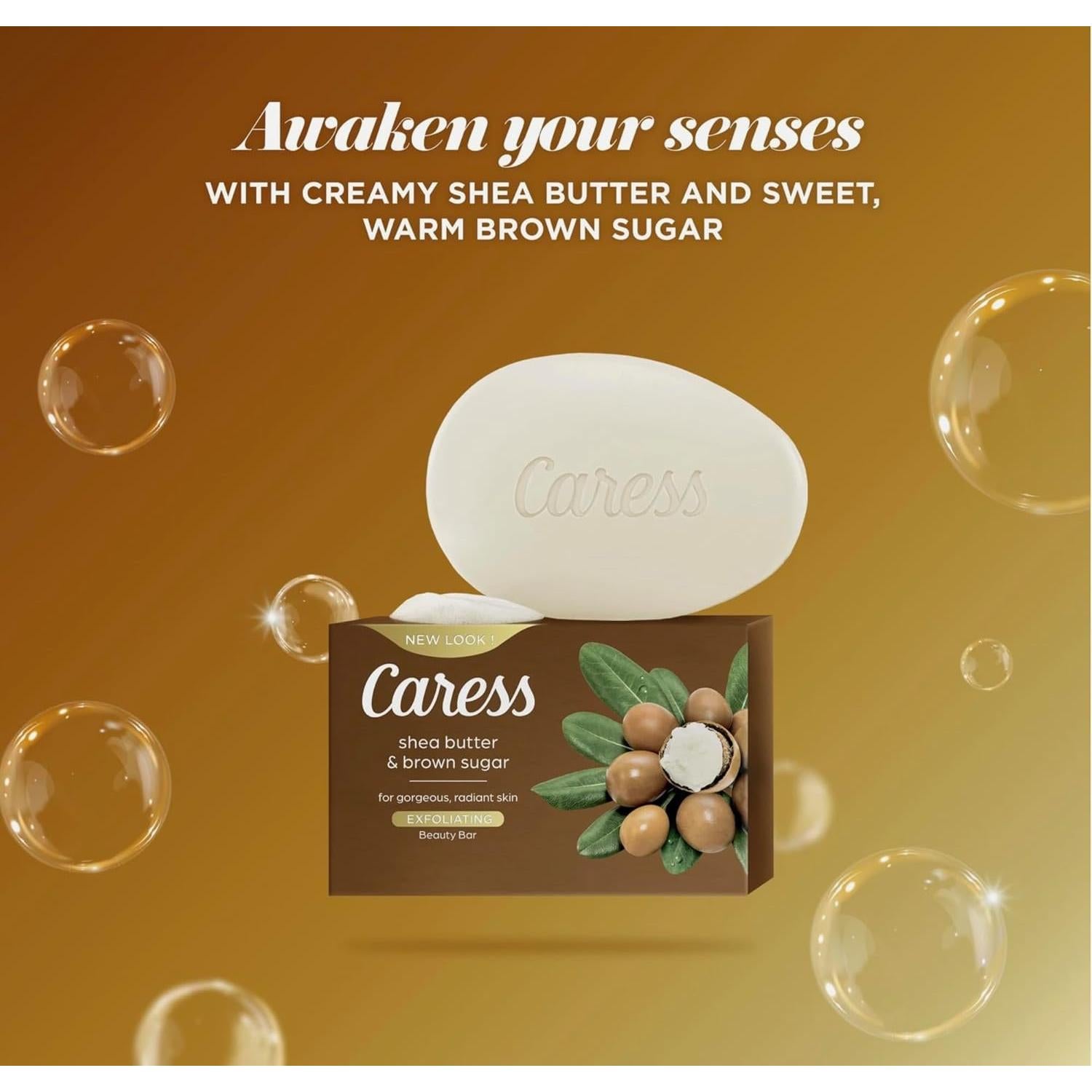 Jabón Exfoliante Caress Manteca de Karité 4 Paquetes