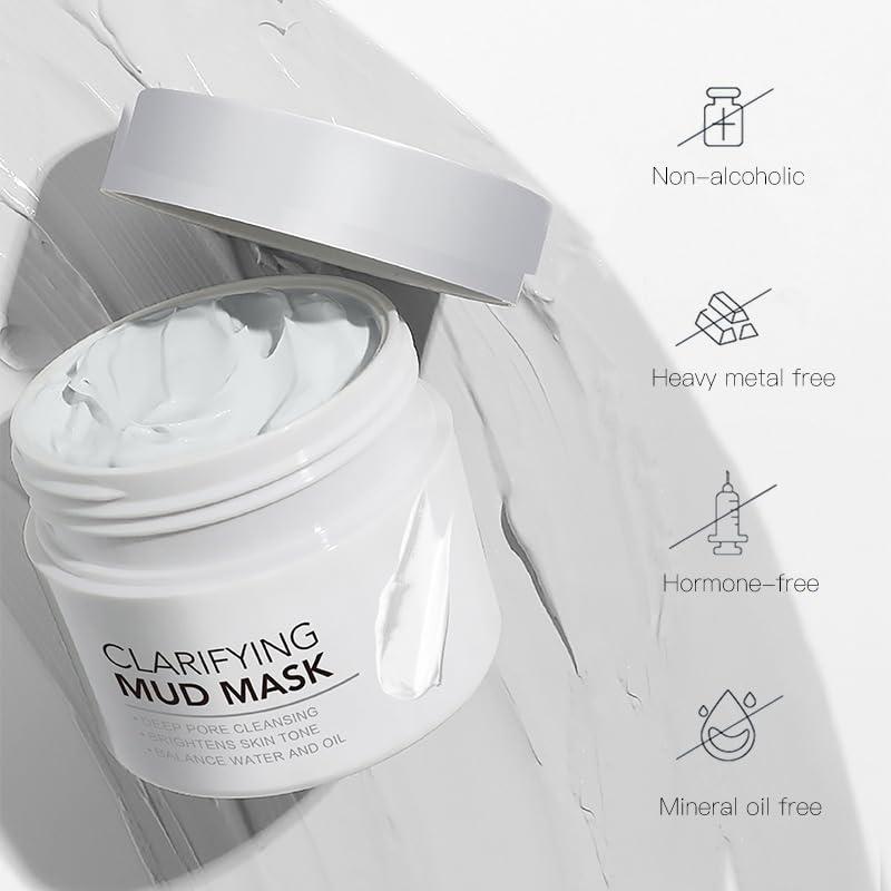 Mascarilla Facial de Arcilla Blanca LFuTPm 50g - Minimiza Poros