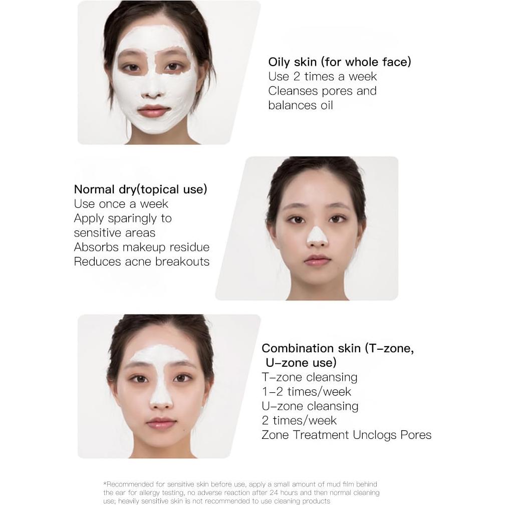 Mascarilla Facial de Arcilla Blanca LFuTPm 50g - Minimiza Poros