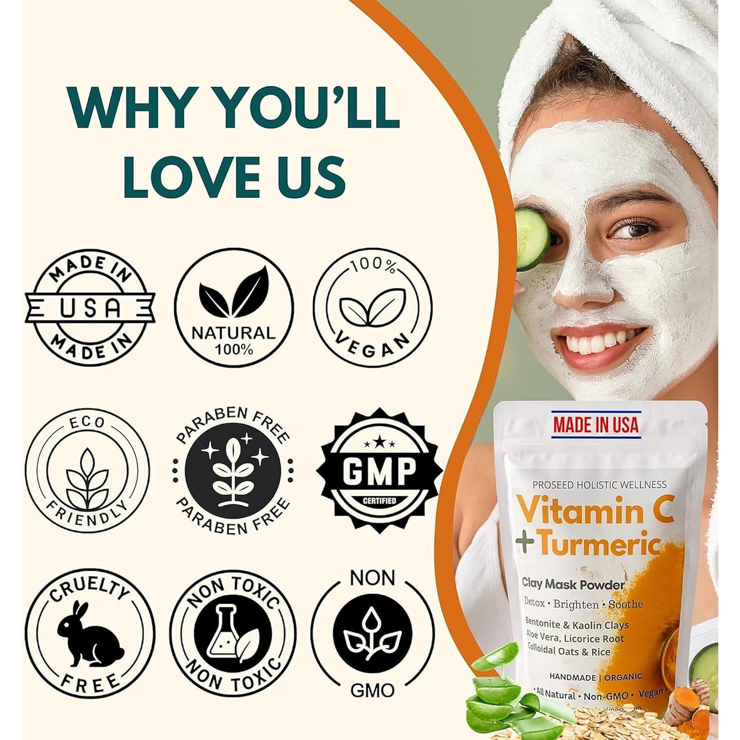 Mascarilla de Arcilla ProSeed con Cúrcuma y Vitamina C 90g