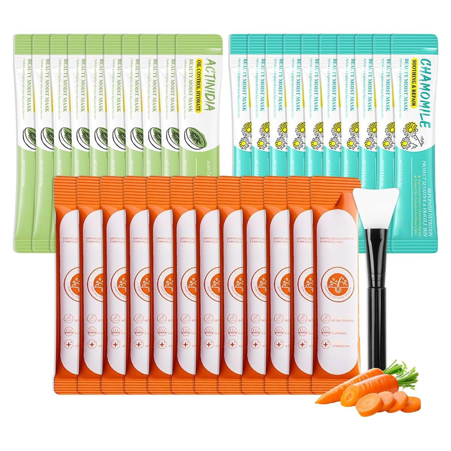 Mascarilla de barro QSLYUYUAN 30 Pods Kiwi Manzanilla Rosa 60g