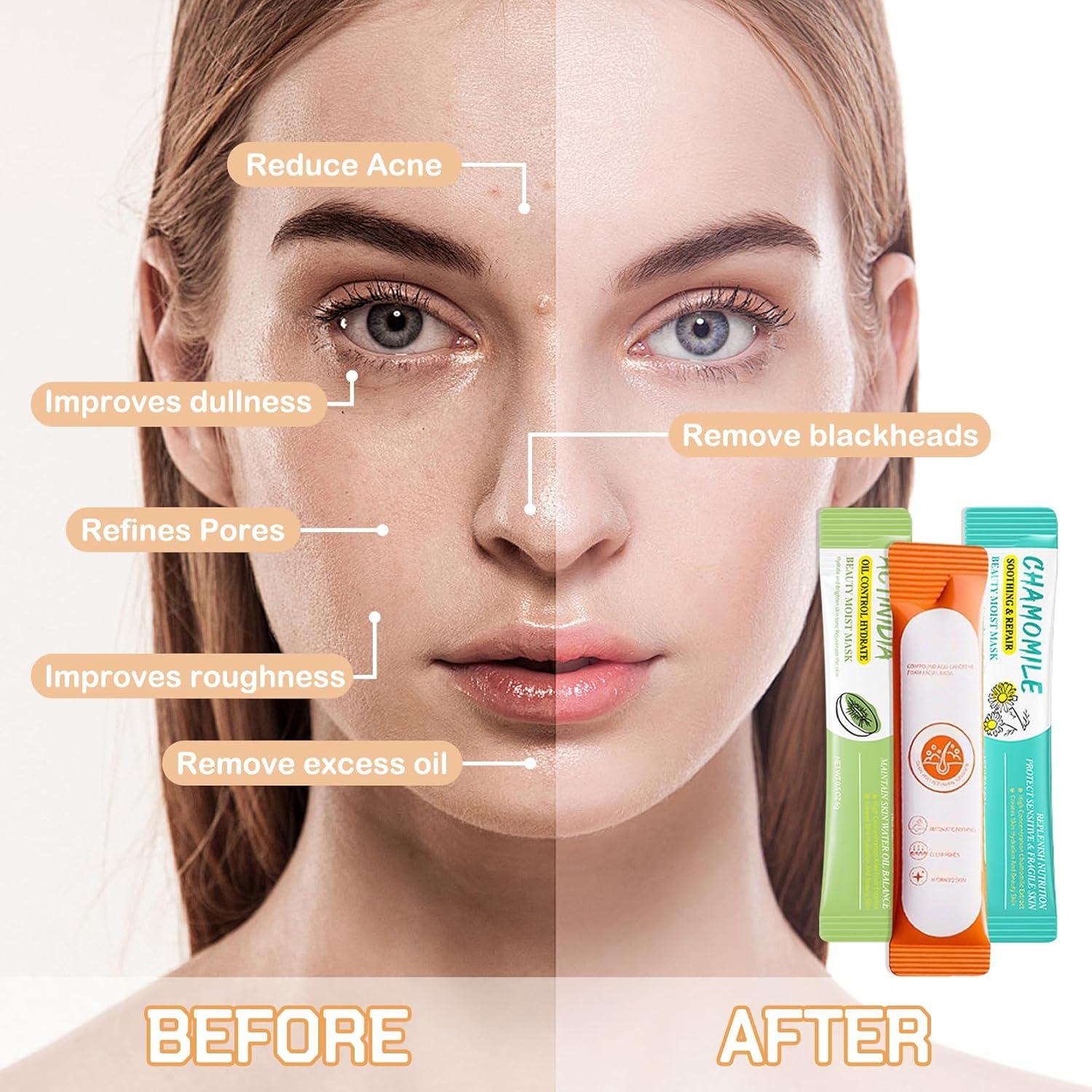 Mascarilla de barro QSLYUYUAN 30 Pods Kiwi Manzanilla Rosa 60g