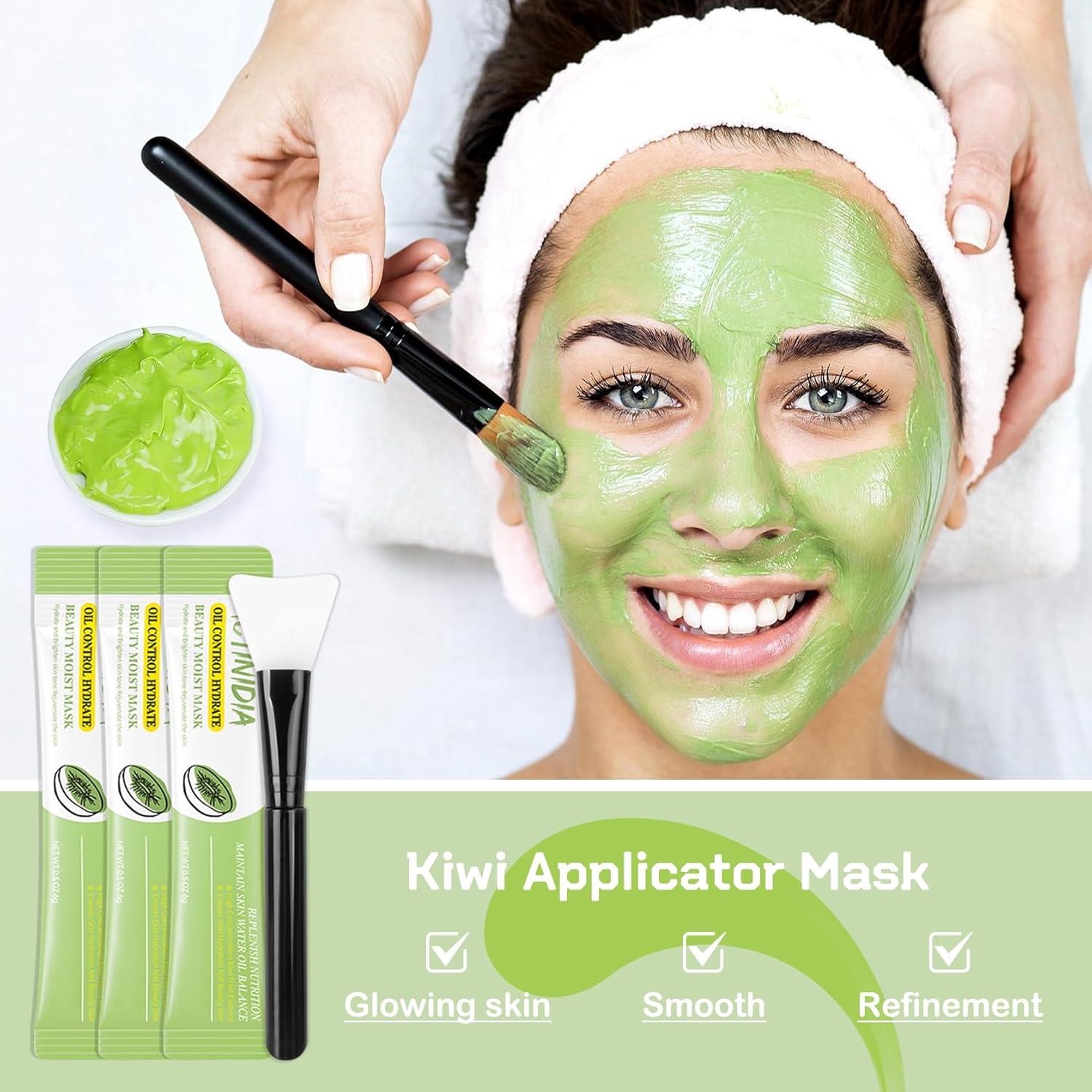 Mascarilla de barro QSLYUYUAN 30 Pods Kiwi Manzanilla Rosa 60g