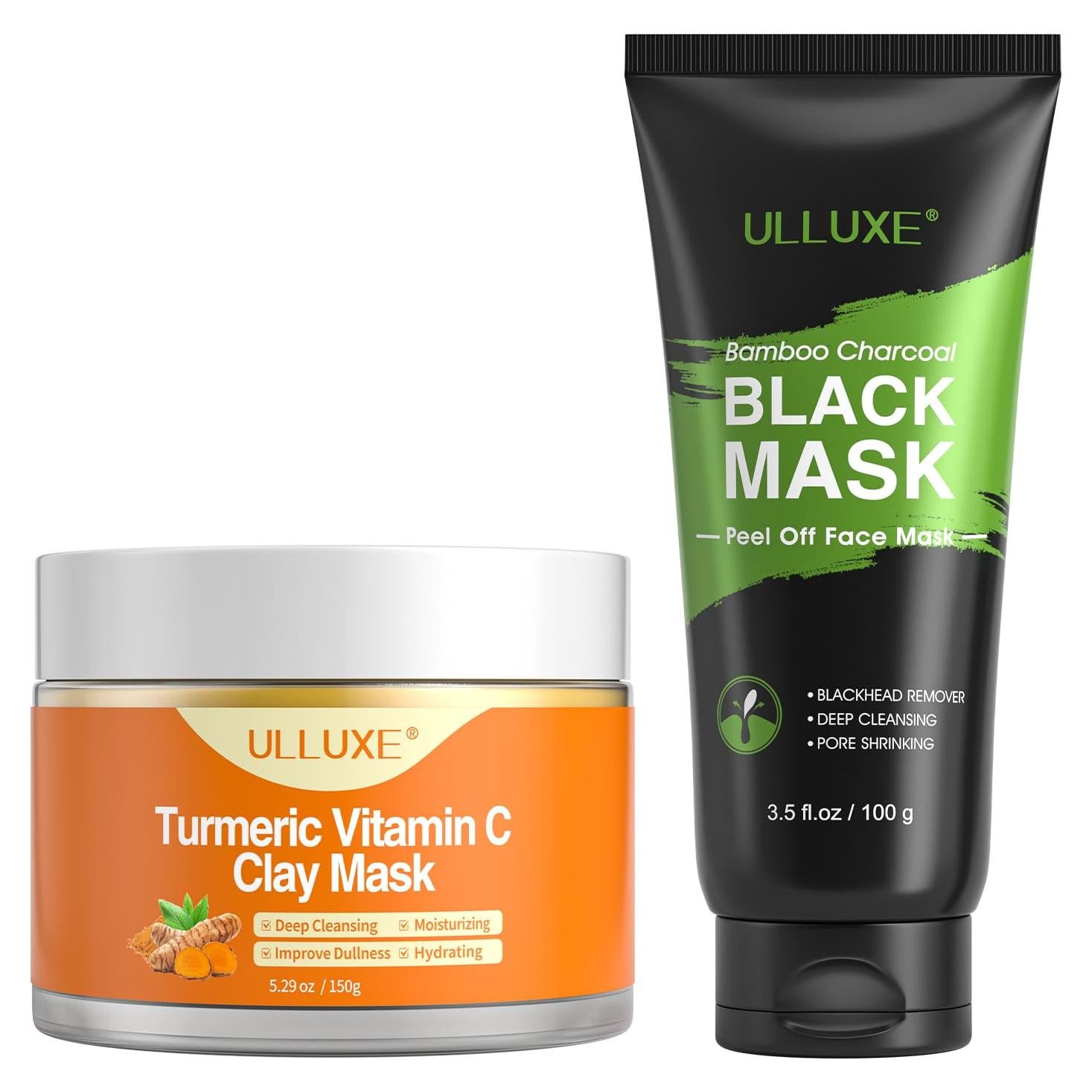 Kit de Mascarilla Facial Vegana Ulluxe con Cúrcuma y Vitamina C