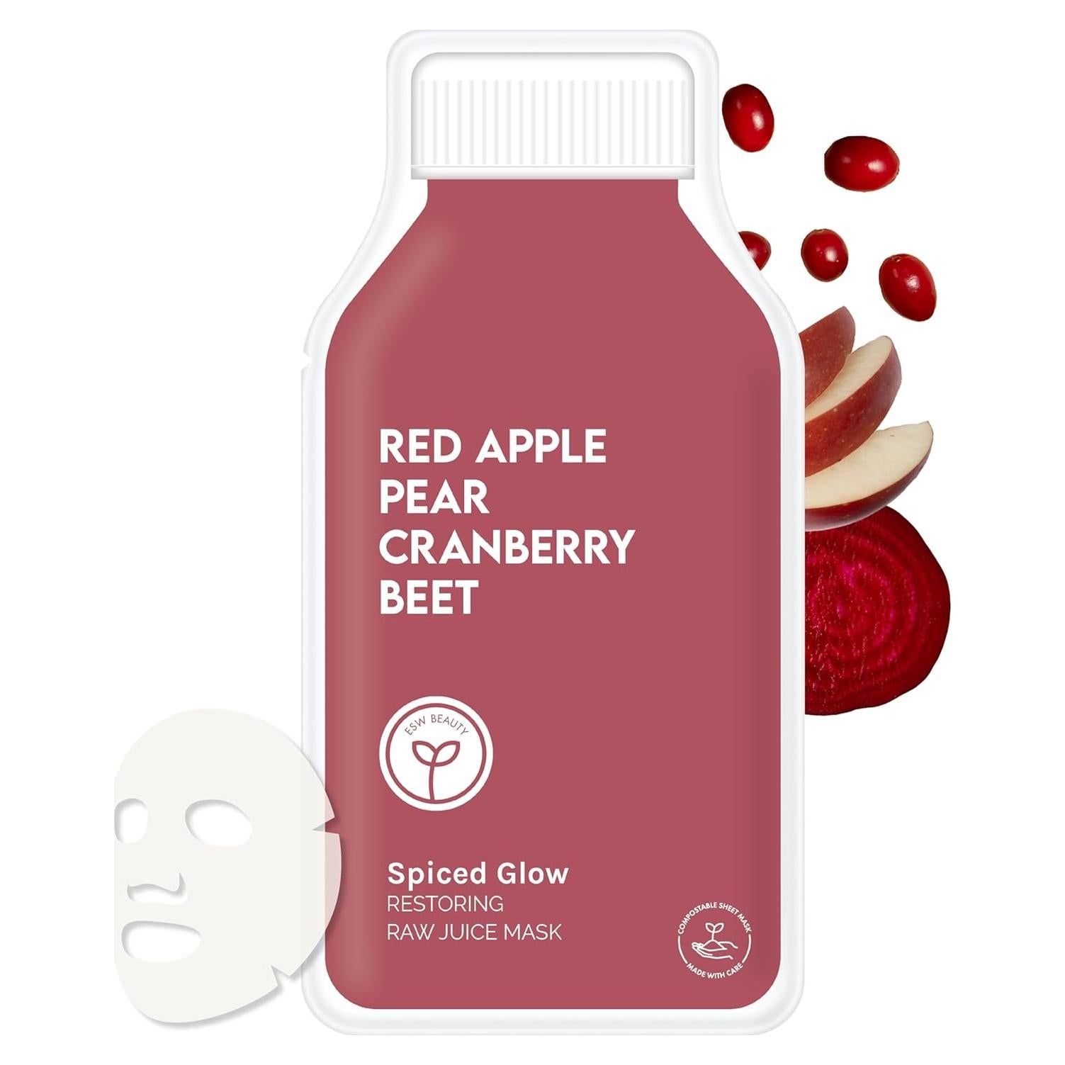 Máscara Facial Restauradora ESW Belleza - Manzana Roja, Pera y Arándano