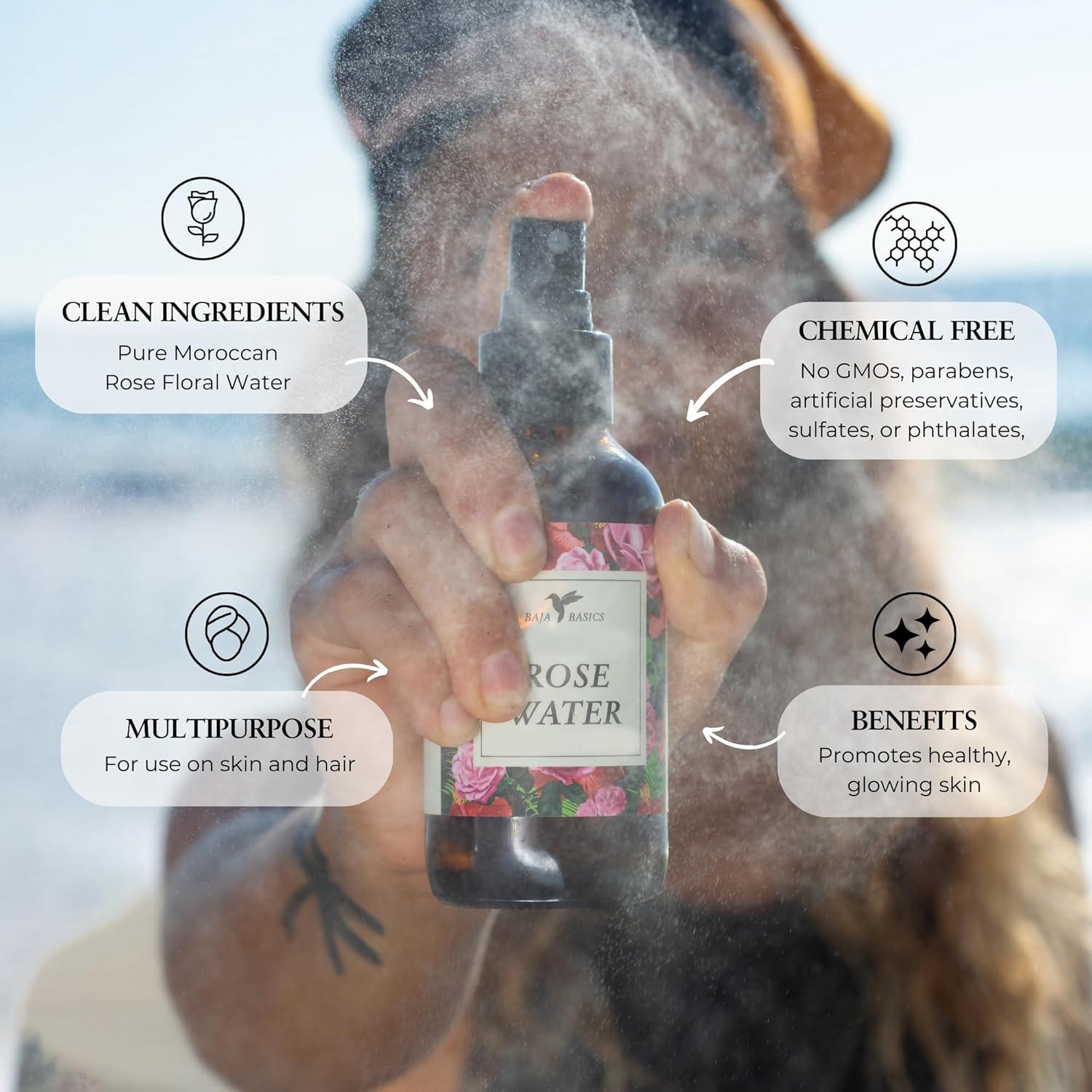 Spray de Agua de Rosa Baja Basics 118 ml - Tónico Facial Orgánico