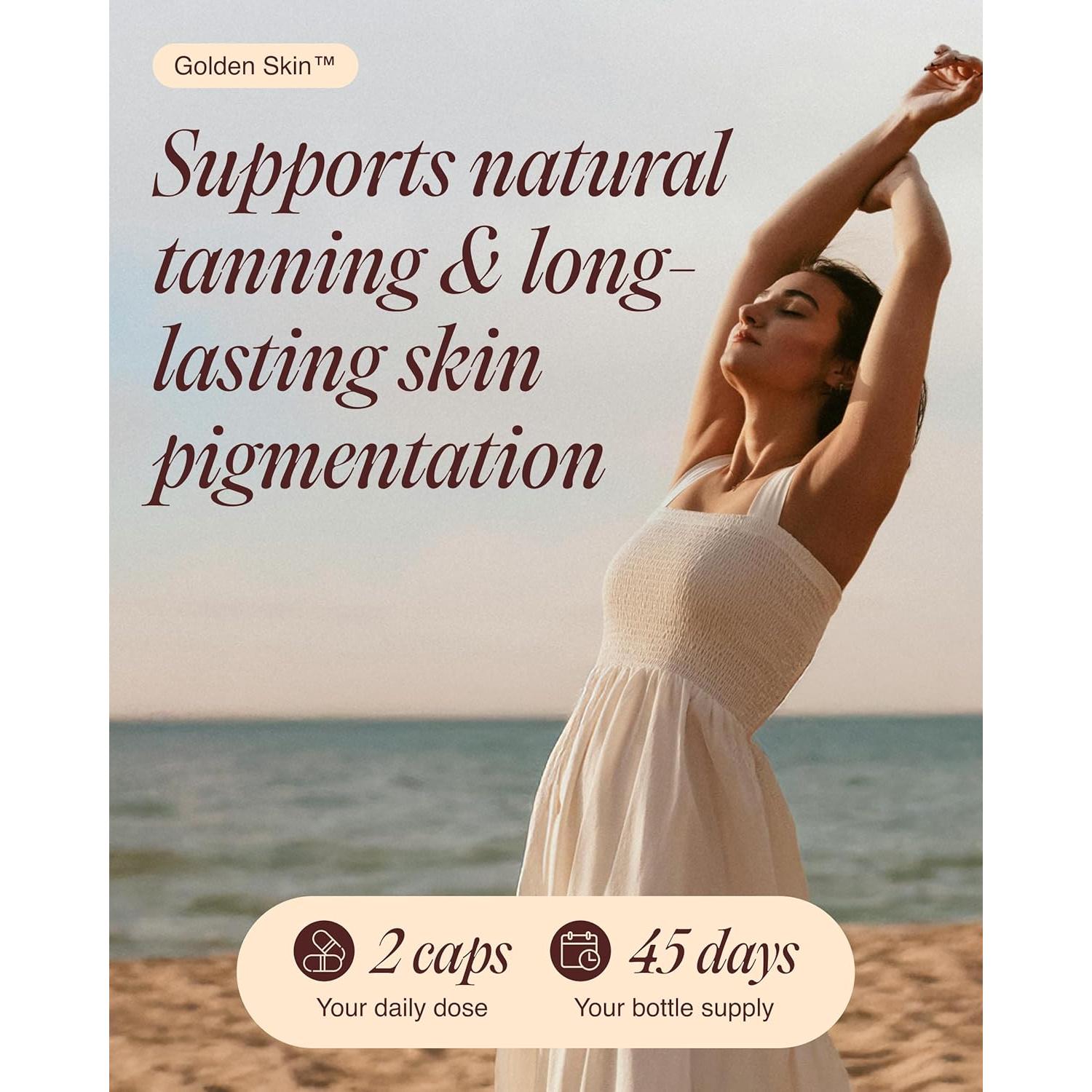 Suplemento de bronceado Ecosh 90 cápsulas con beta-caroteno