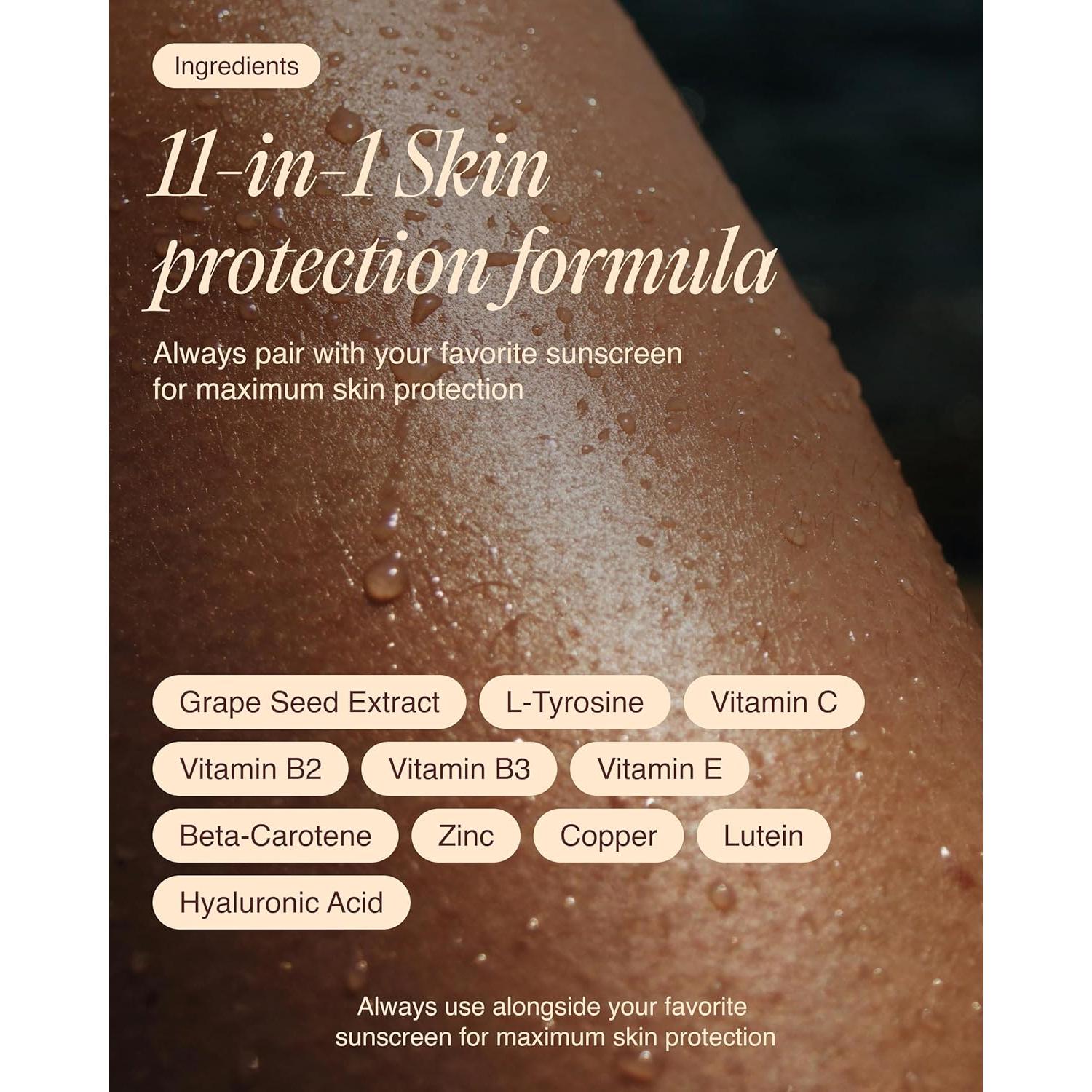 Suplemento de bronceado Ecosh 90 cápsulas con beta-caroteno