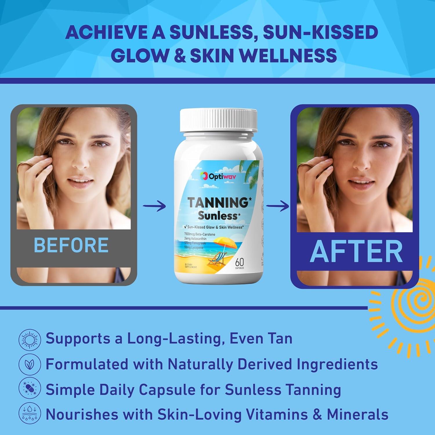 Cápsulas Autobronceadoras OptiWav 60 Unidades - Veganas y Sin Gluten