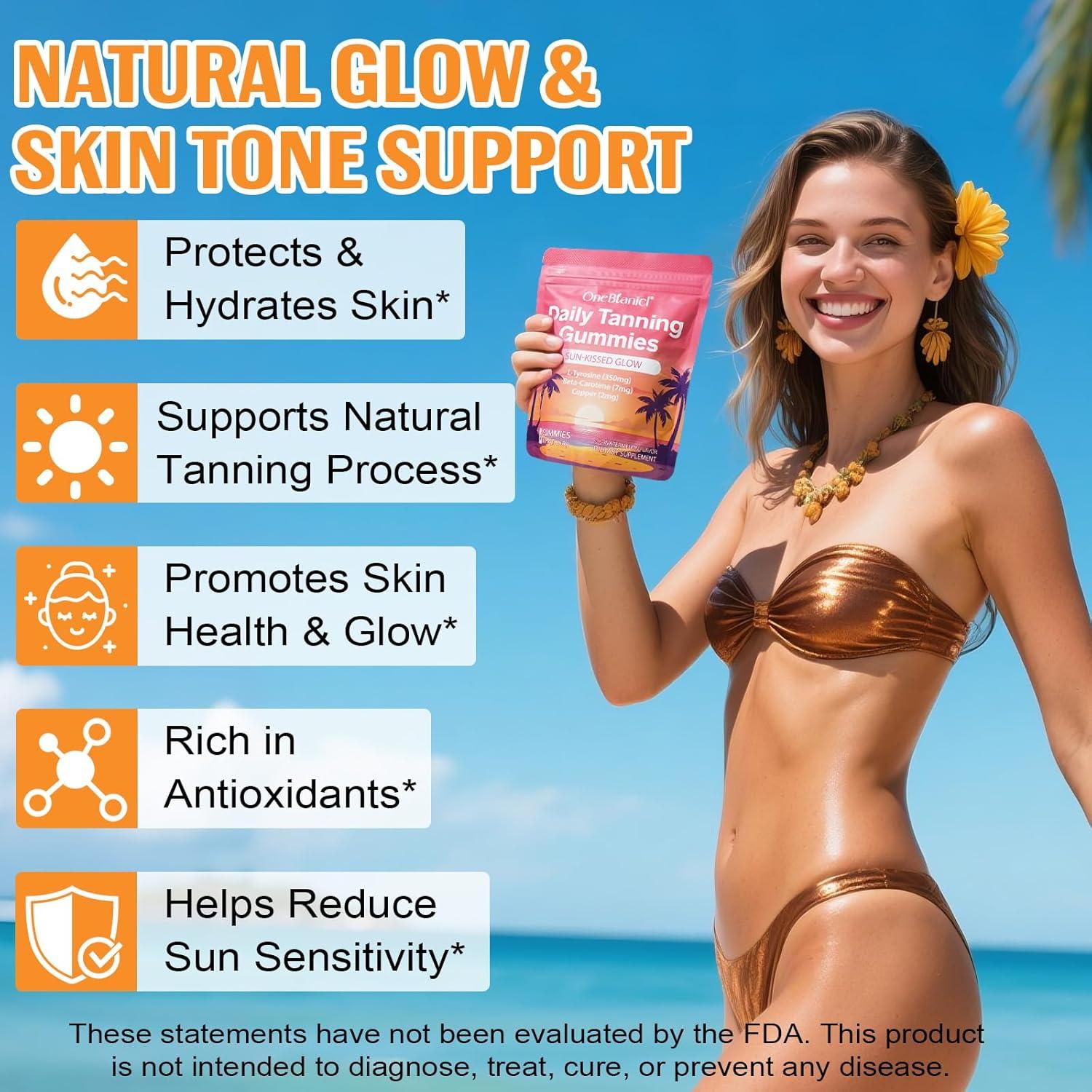 Gomitas Bronceadoras Veganas IWKDIJ con Licopeno y Beta Caroteno - 60 Unidades