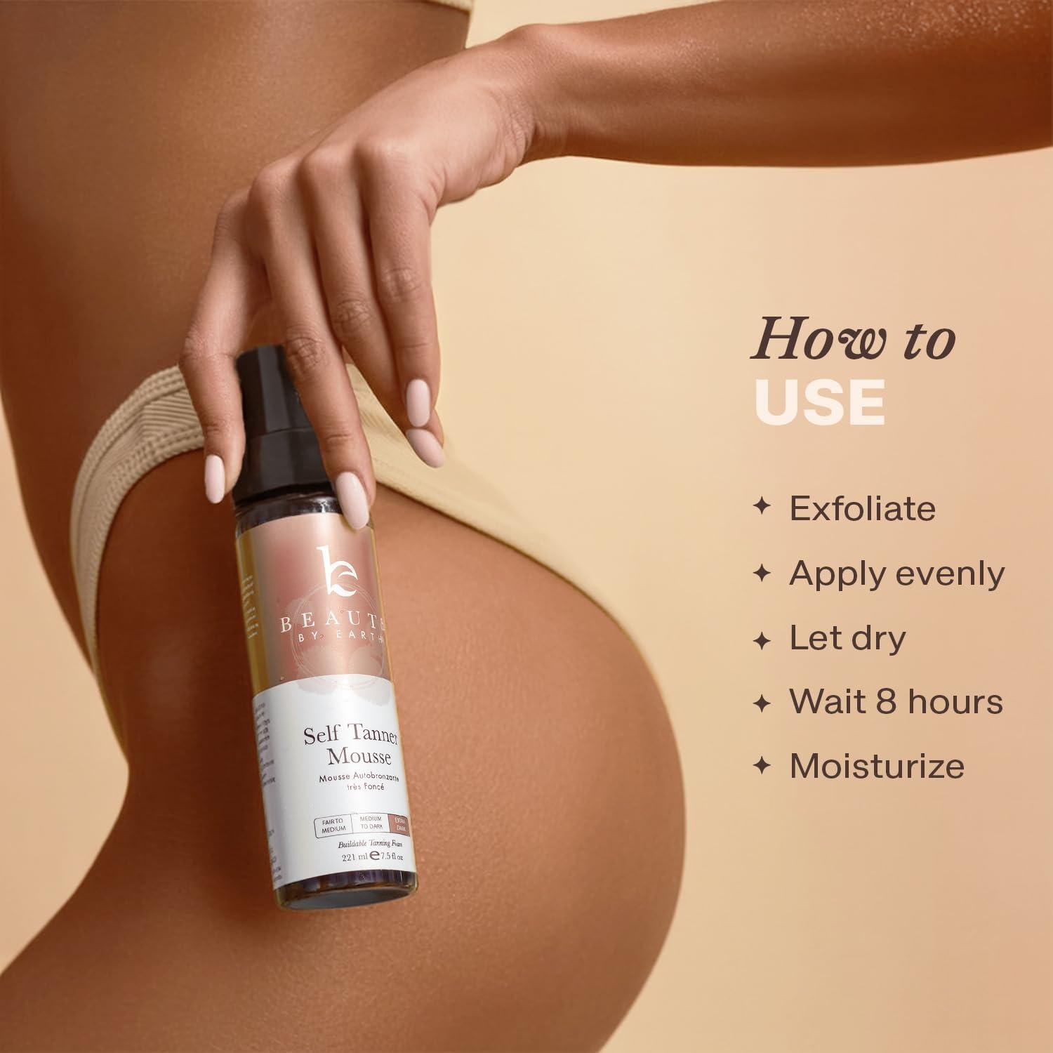 Mousse Autobronceador Beauty by Earth 221.8 ml Extra Oscuro