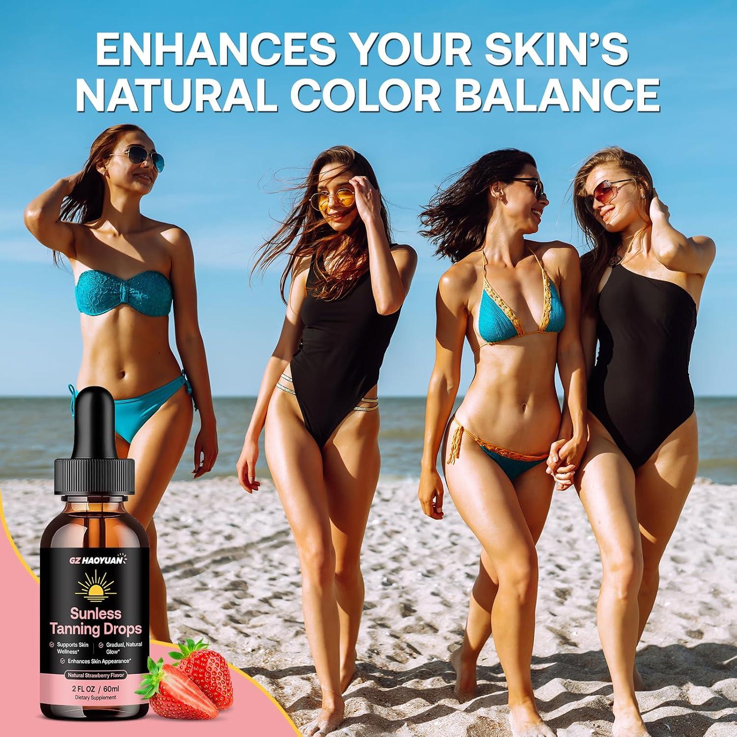 Gotas Bronceadoras GZ HAOYUAN 59 ml Sabor Fresa Antioxidantes