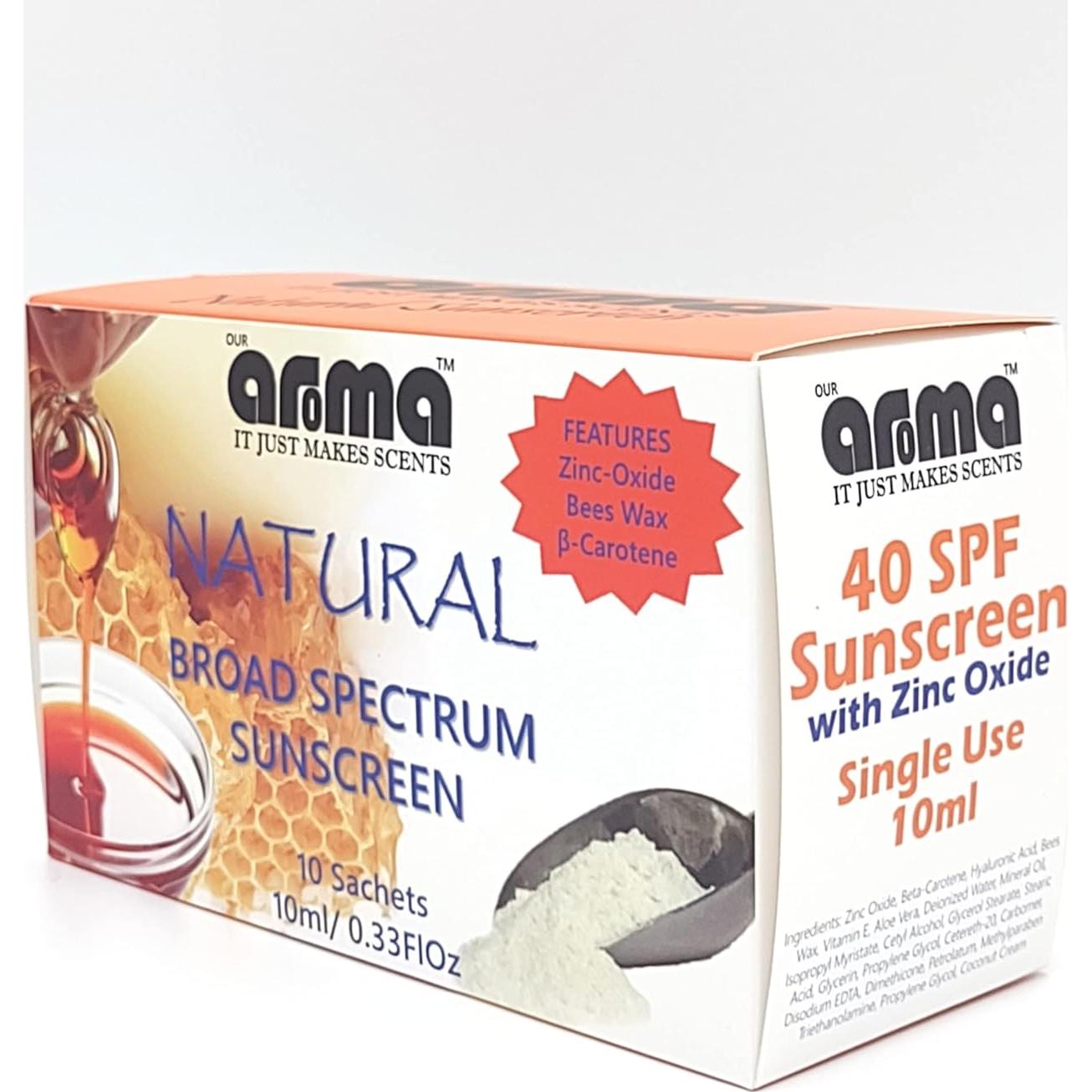 Protector Solar Natural Nuestra Aroma SPF 40 - 10 Sachets