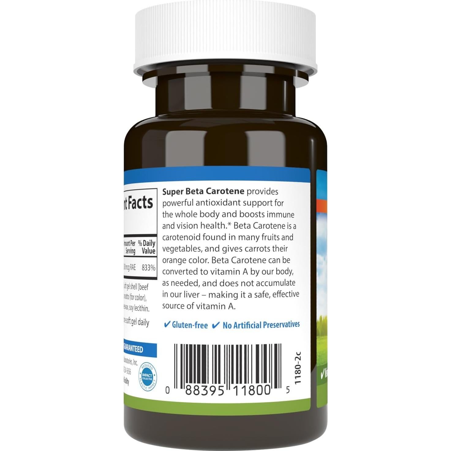 Suplemento de Beta Caroteno Carlson 25000 UI 50 Softgels