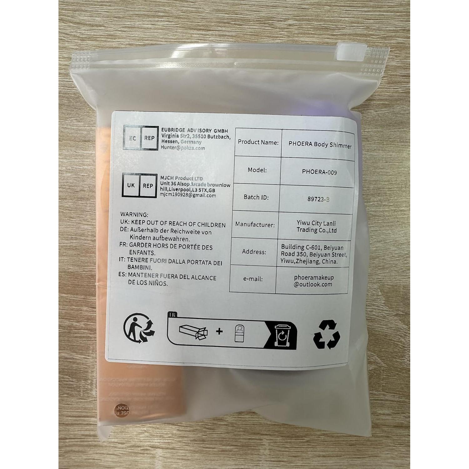 PHOERA Aceite Iluminador Bronceador para Cuerpo 28g