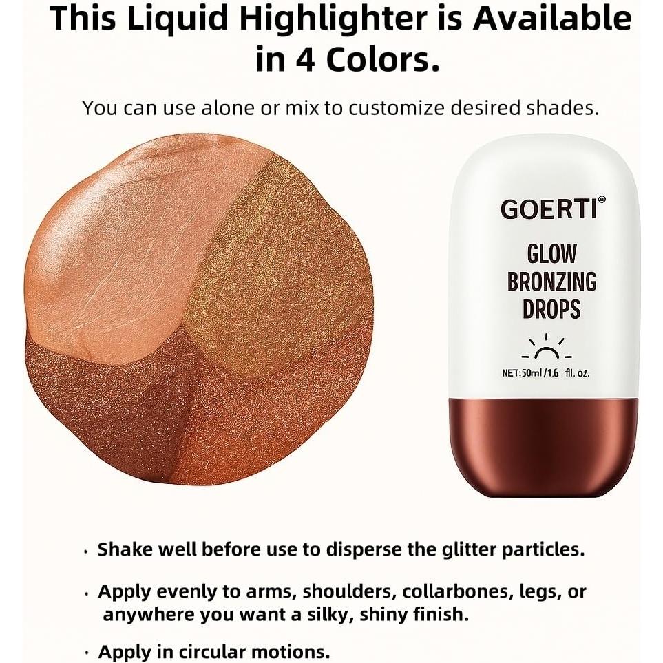 Aceite Brillante Corporal Goerti 50ml - Iluminador Bronceado