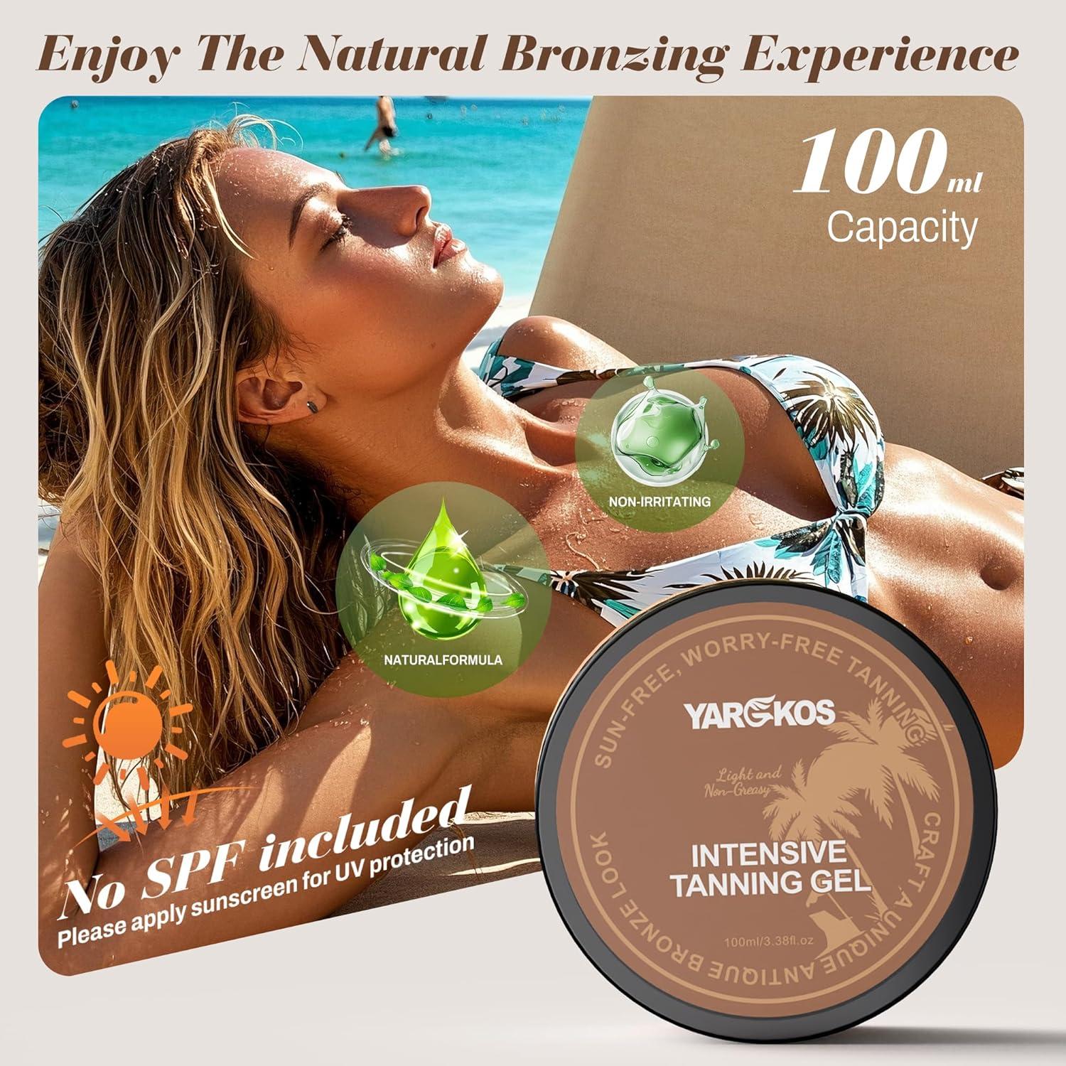 Gel Bronceador Intensivo Yargkos 100 ml - Hidratante y Sin Sol