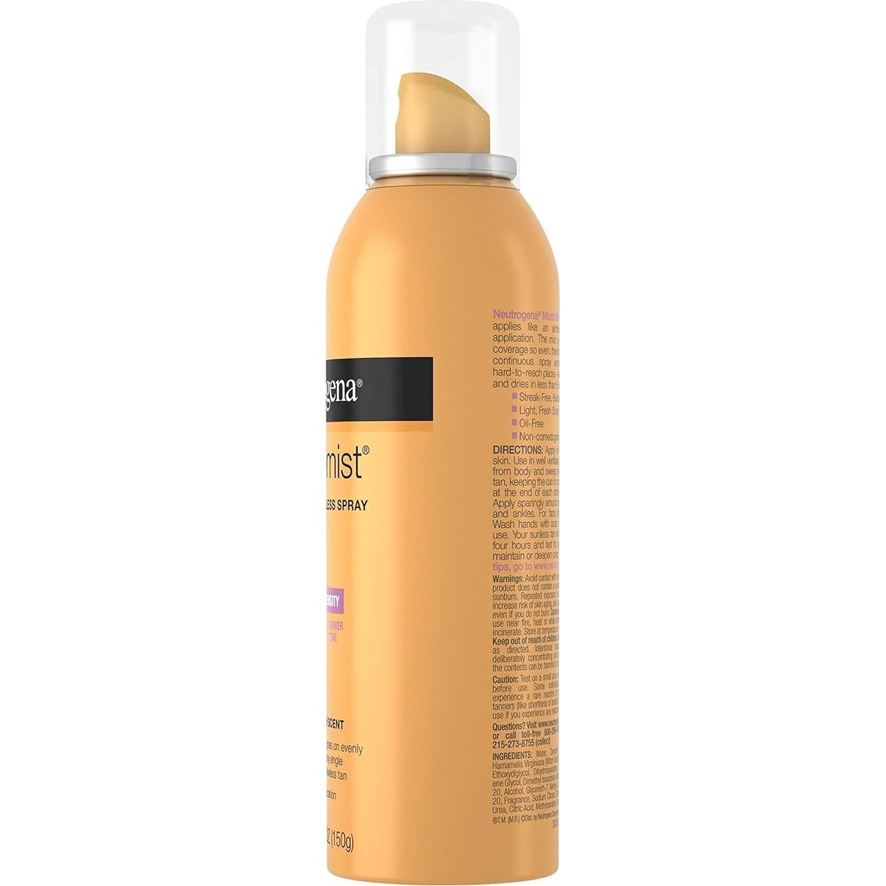 Spray Bronceador Sin Sol Neutrogena Micromist 150 g Intensidad Media