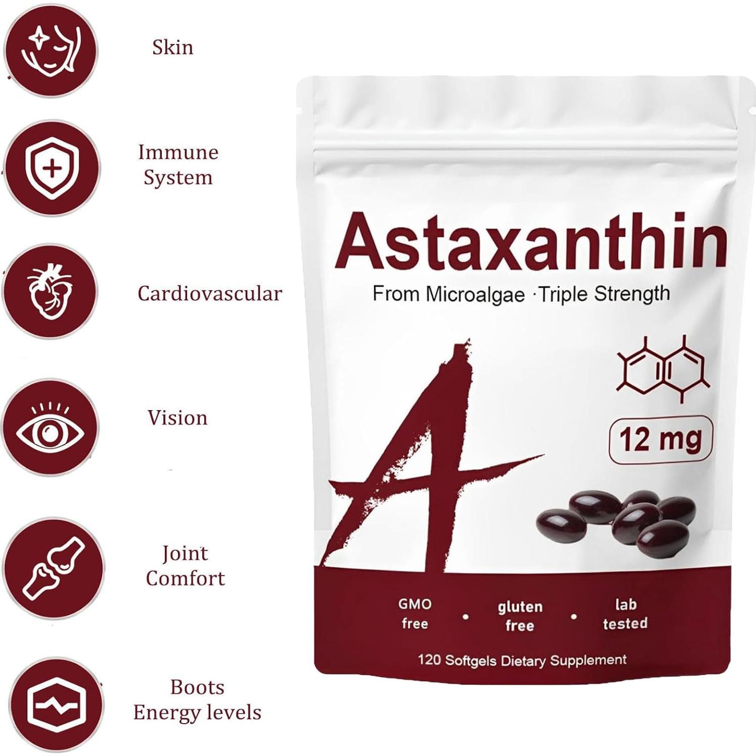 Astaxantina 12mg Nitidissima - 120 Softgels Antioxidantes