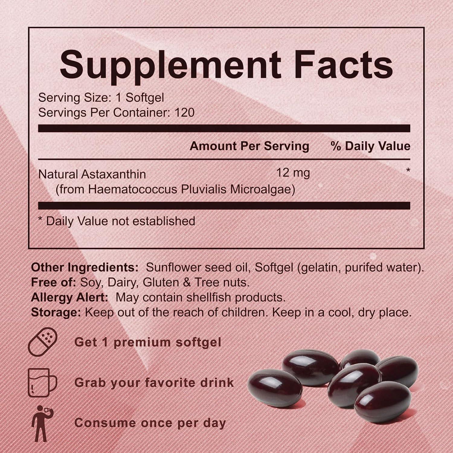 Astaxantina 12mg Nitidissima - 120 Softgels Antioxidantes