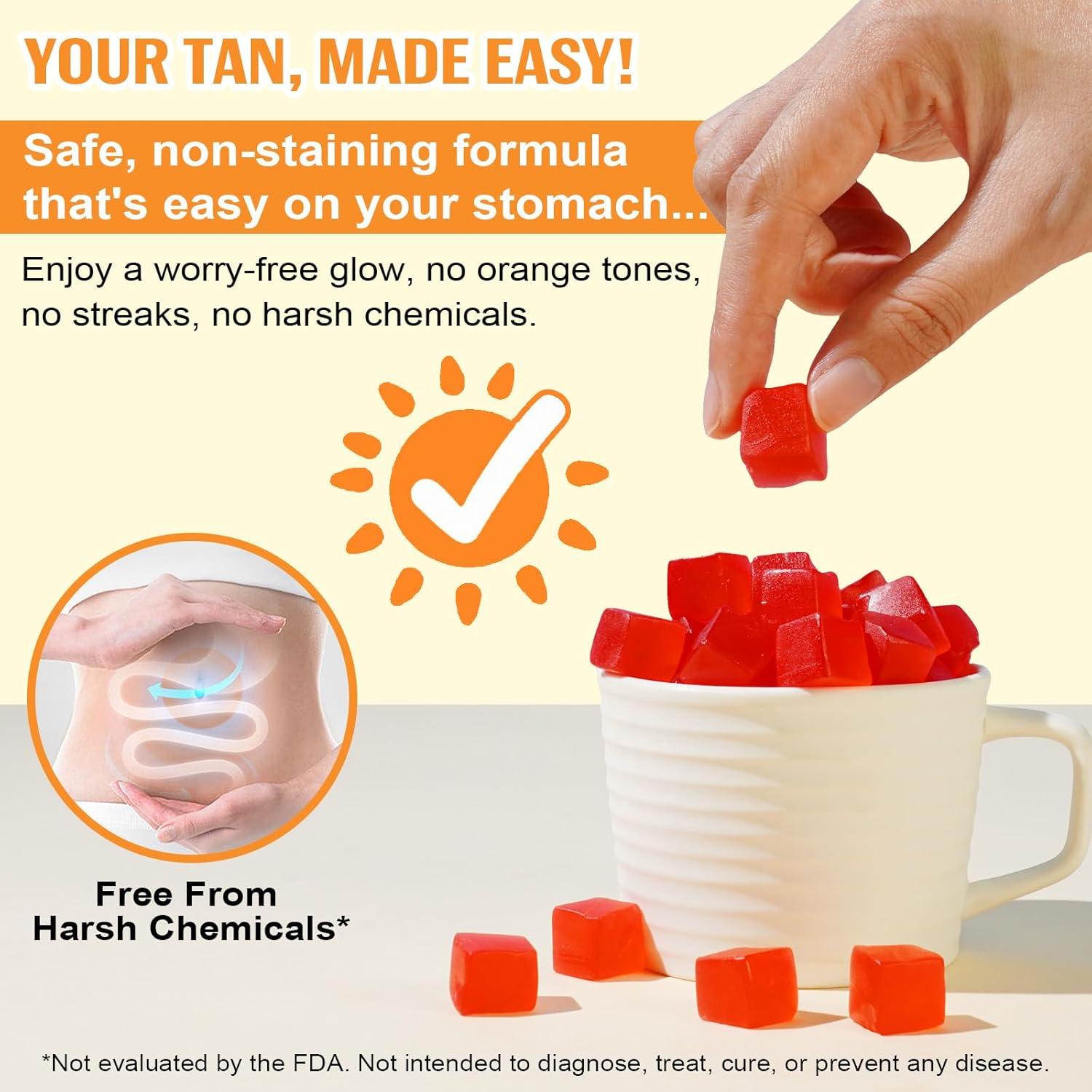 Gomitas Bronceadoras NFILVSYO 60p Sabor Sandía Antioxidantes