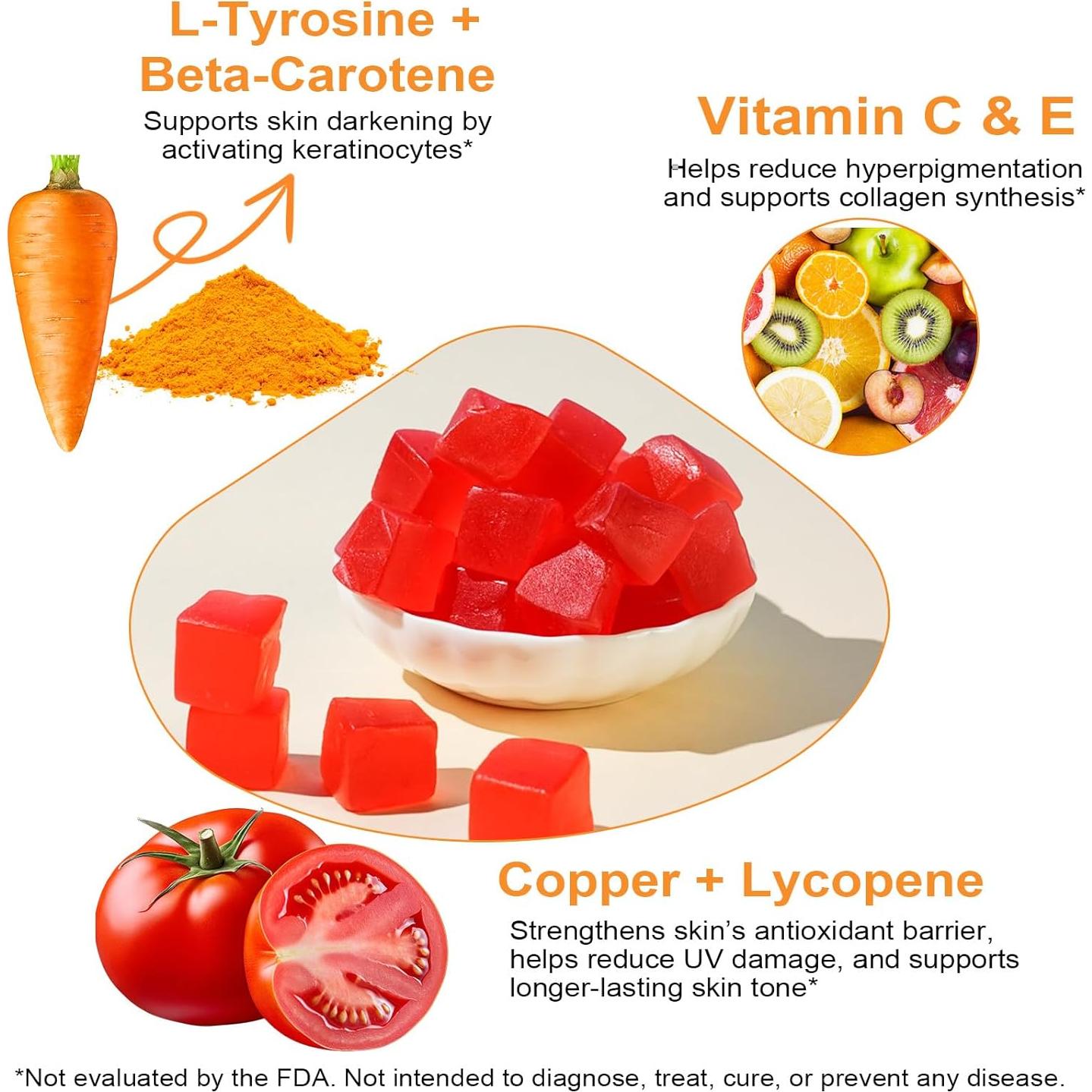 Gomitas Bronceadoras NFILVSYO 60p Sabor Sandía Antioxidantes
