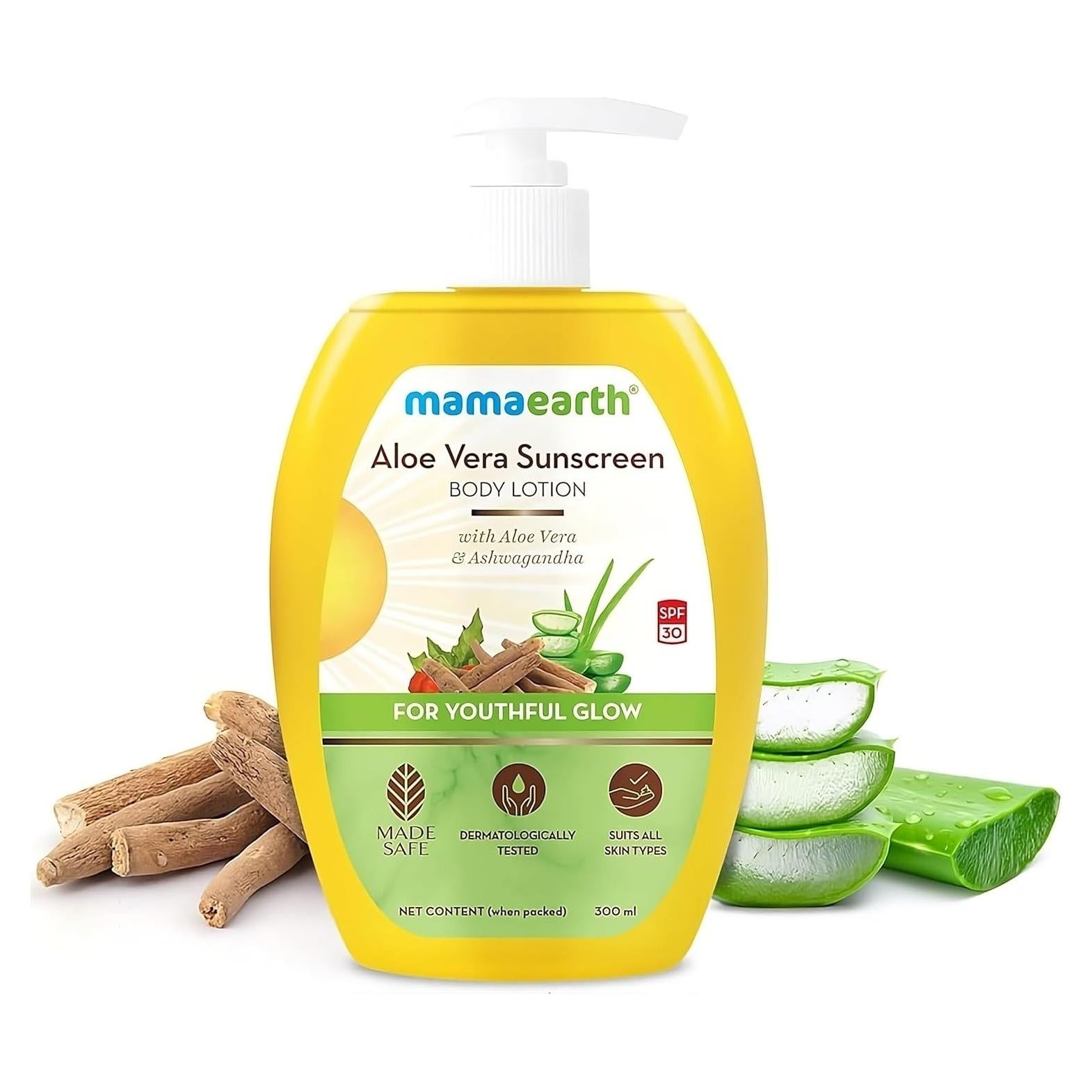 Loción Corporal Mamaearth Aloe Vera SPF 30 300ml Hidratante