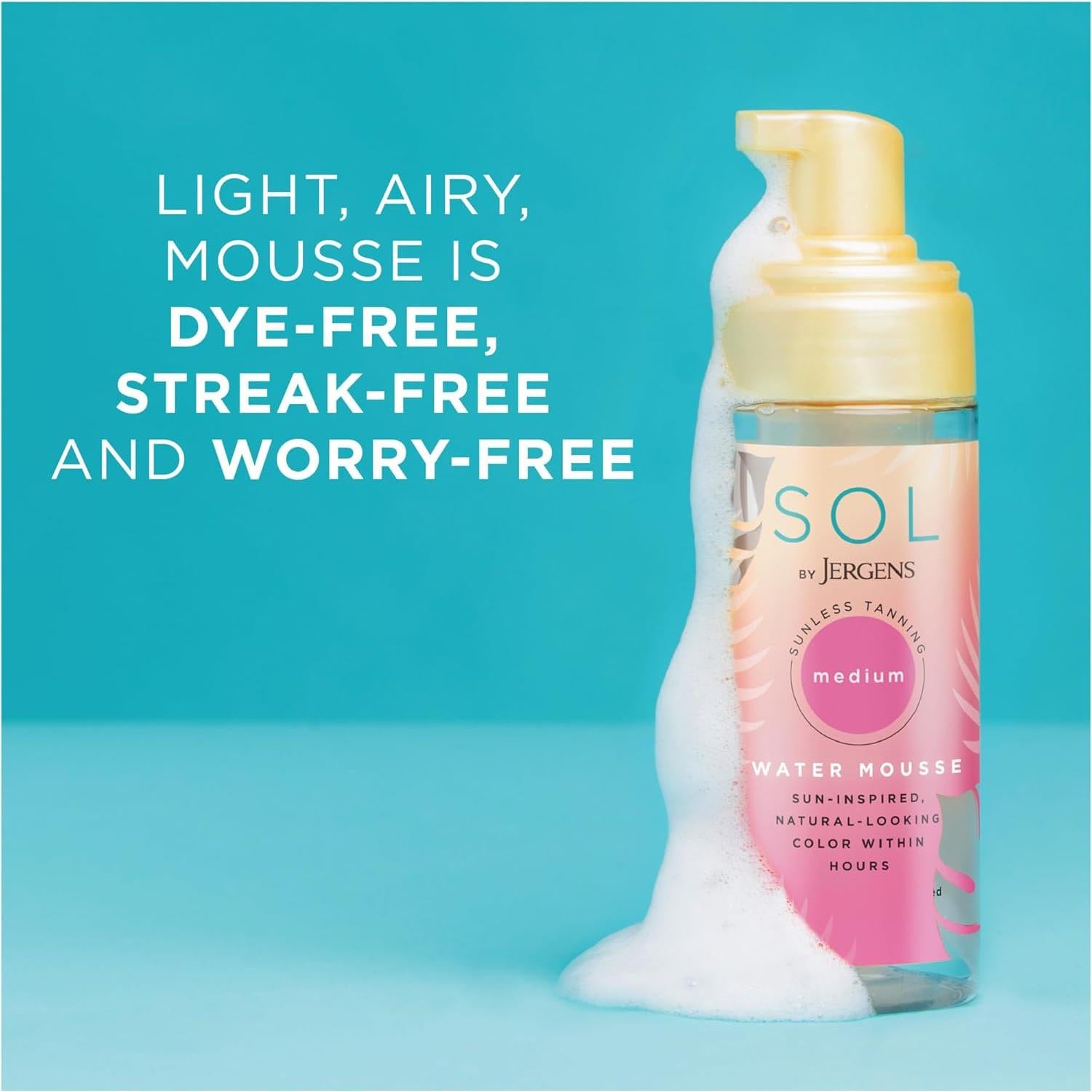 Mousse Autobronceador Jergens SOL Agua Profunda 142g - Color Medio