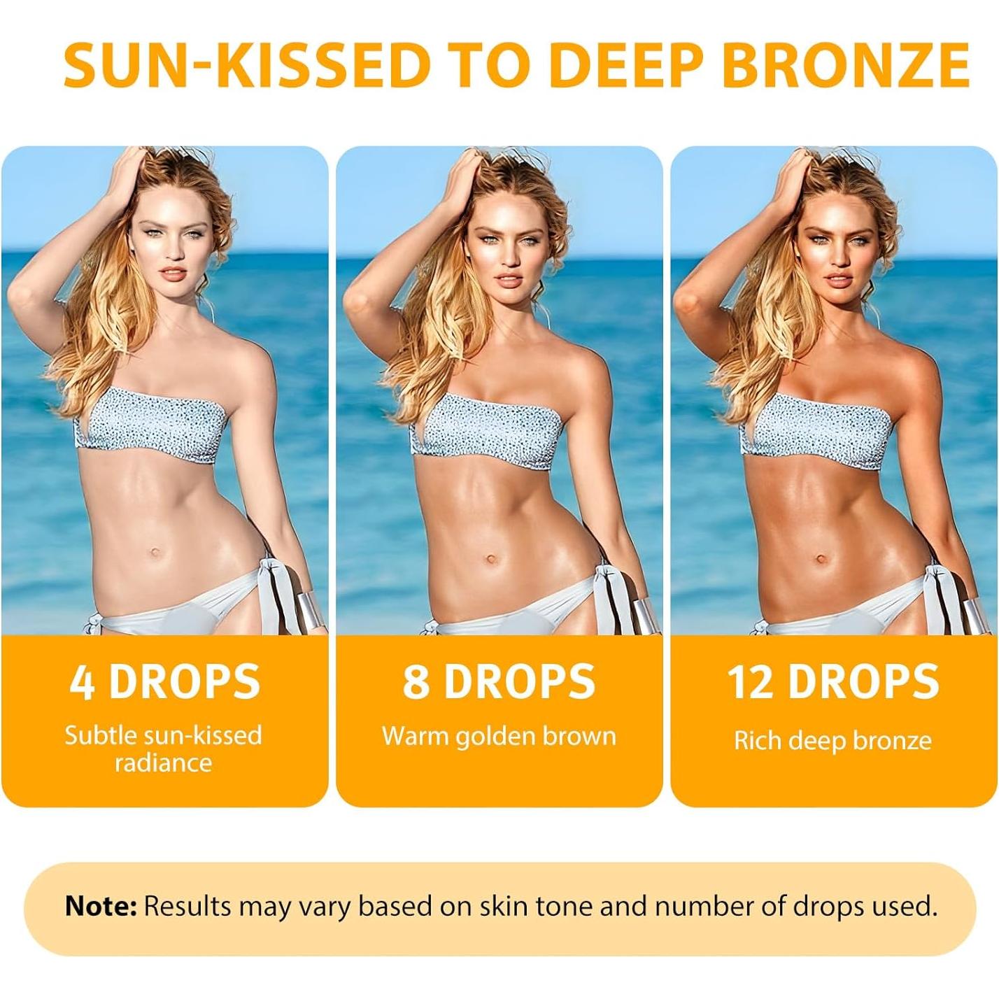 Gotas de bronceado sin sol SHANWU 60ml (Paquete de 2)