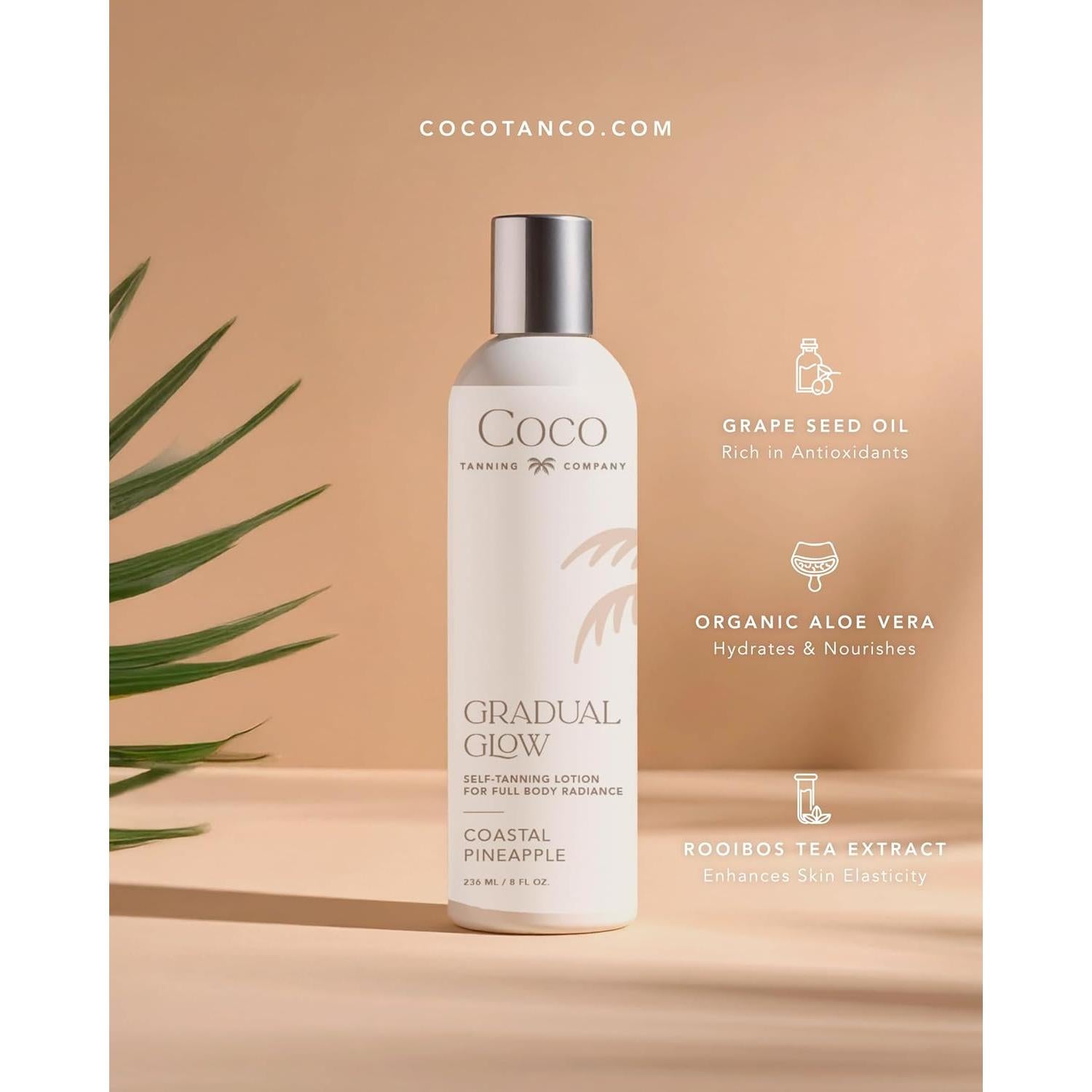 Loción Autobronceadora Gradual Coco Tanning 249g - Brillo Natural