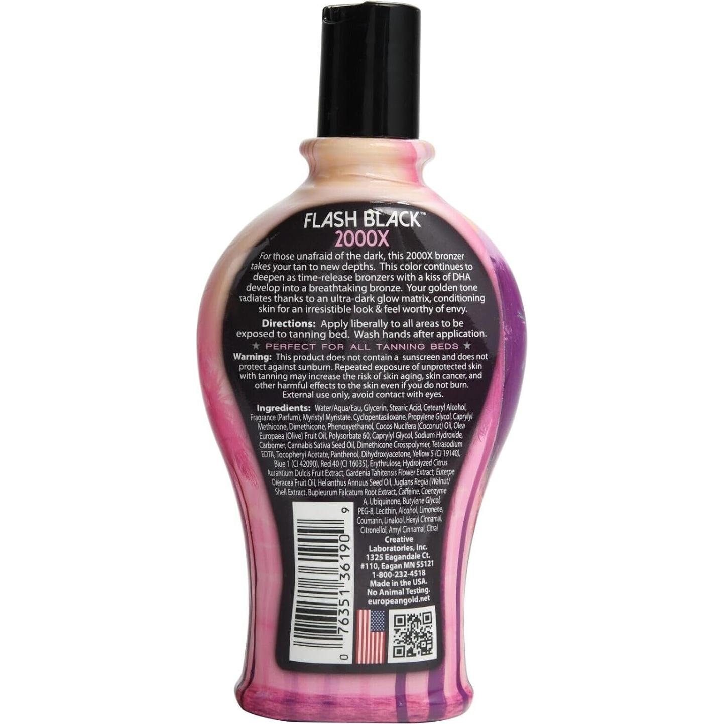 Lotion Bronceadora Interior European Gold Flash Black 2000X 355ml